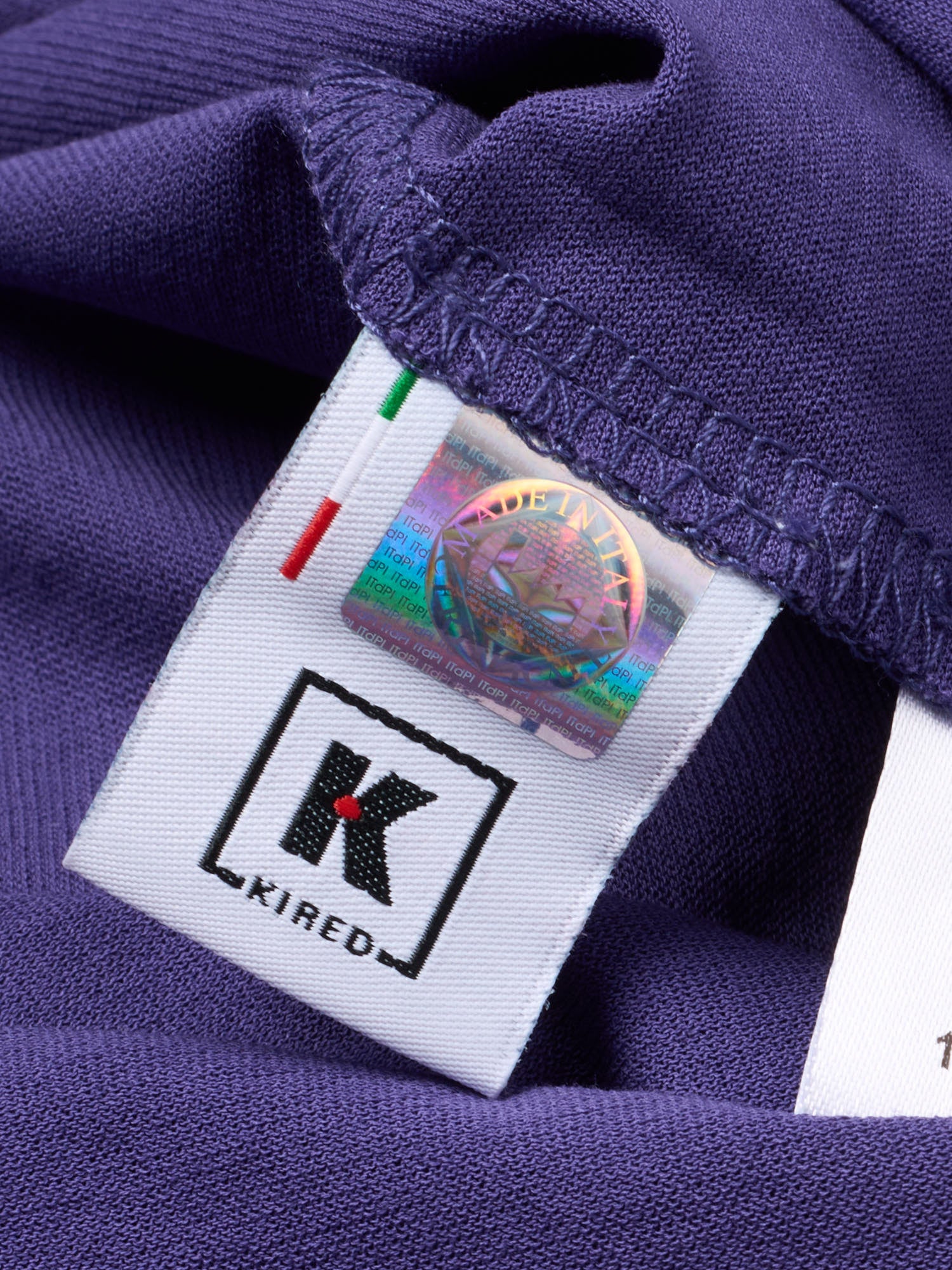 KITON KIRED "Positano" Purple Exclusive Crepe Cotton Short Sleeve Polo