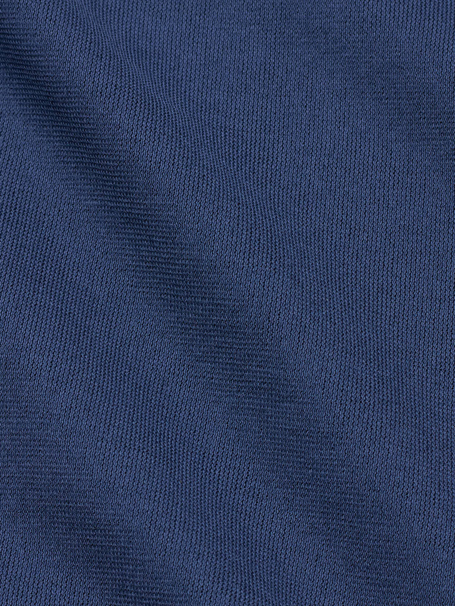 KITON KIRED "Positano" Royal Blue Exclusive Crepe Cotton Long Sleeve Polo Shirt