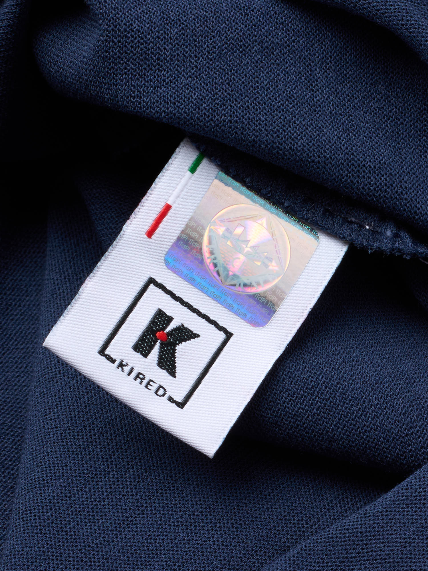 KITON KIRED "Positano" Royal Blue Exclusive Crepe Cotton Long Sleeve Polo Shirt