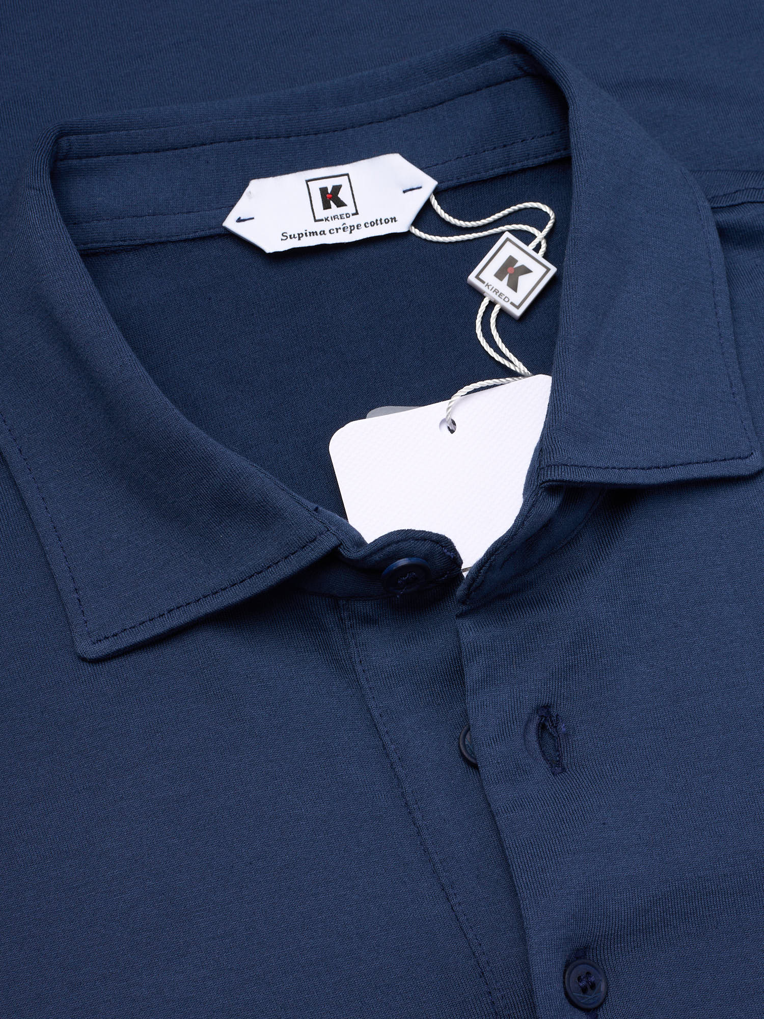 KITON KIRED "Positano" Royal Blue Exclusive Supima Cotton Short Sleeve Polo