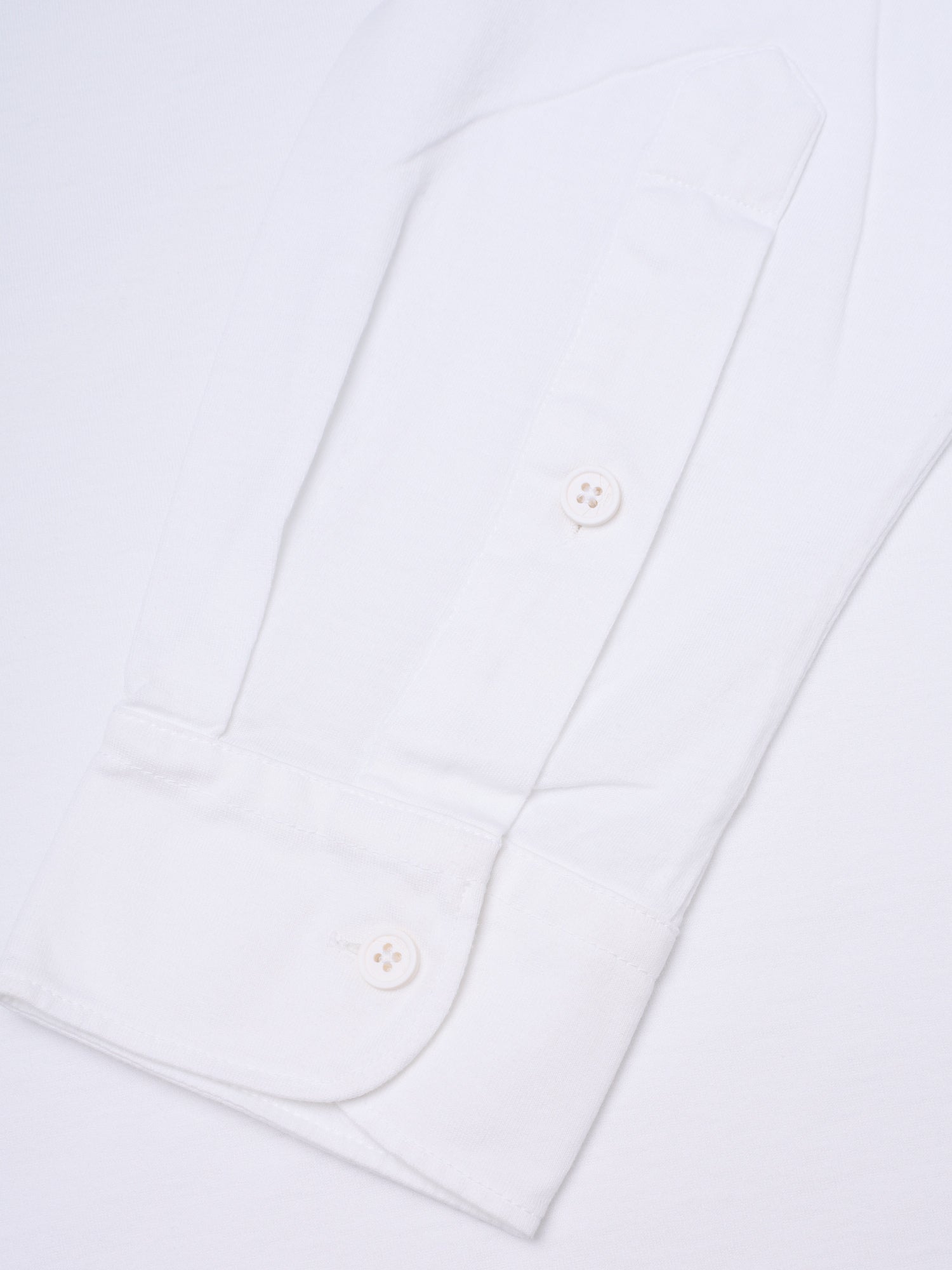 KITON KIRED "Positano" White Exclusive Crepe Cotton Long Sleeve Polo
