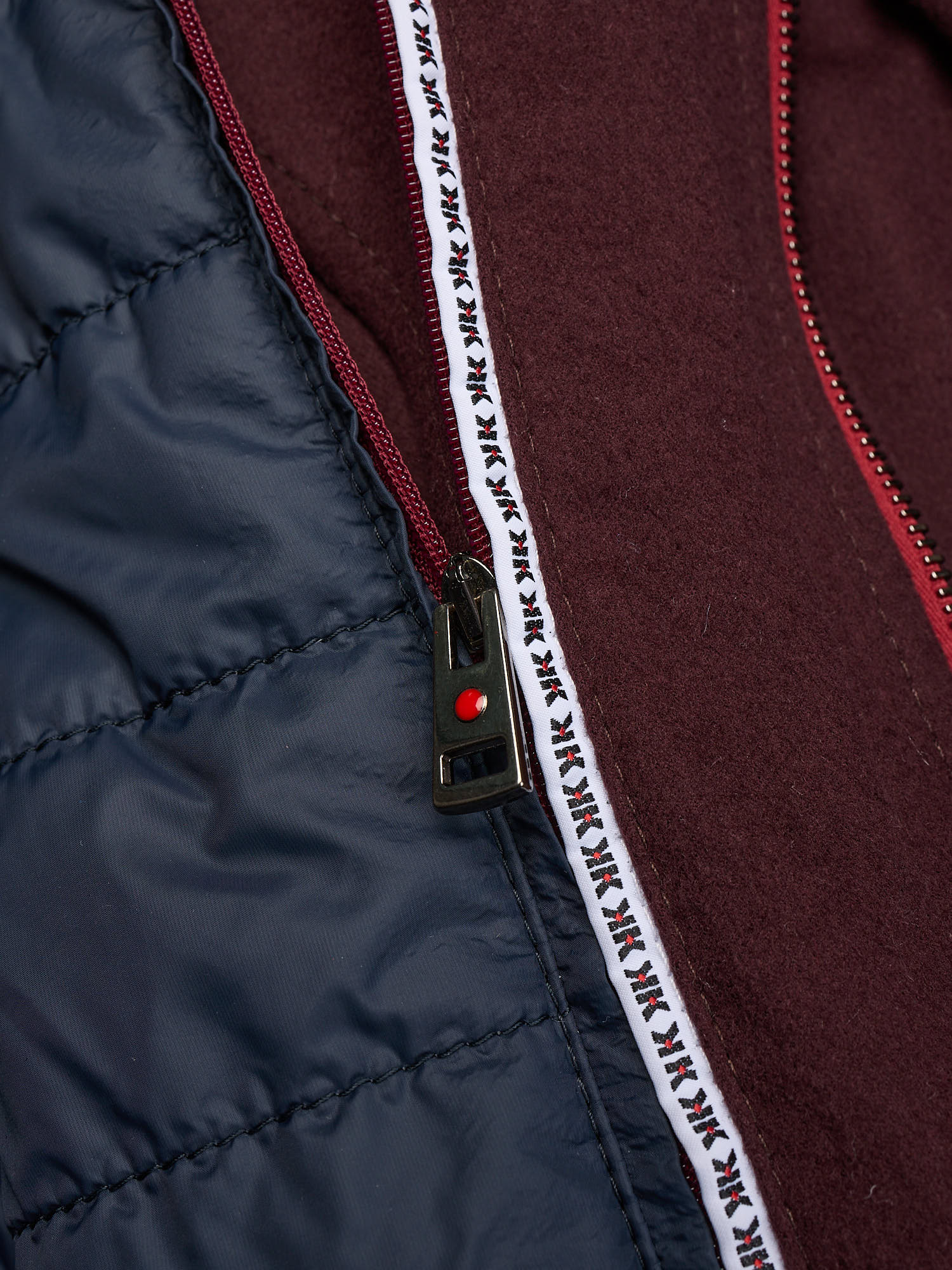 KITON KIRED "Spina" Burgundy Virgin Wool Jacket with Removable Vest 3 in 1