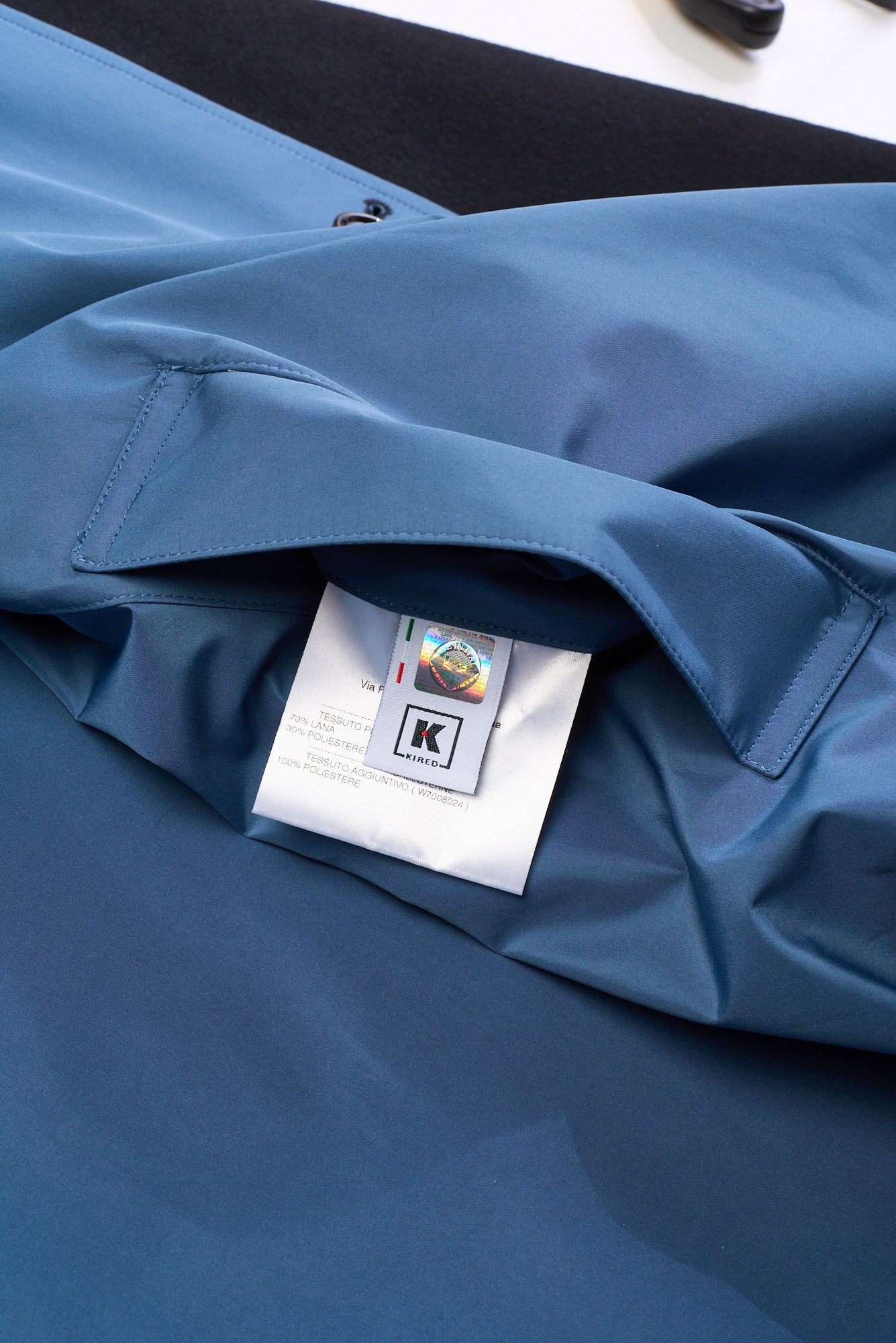 KITON KIRED "Tai" Black-Blue Reversible Double Face Hooded Coat