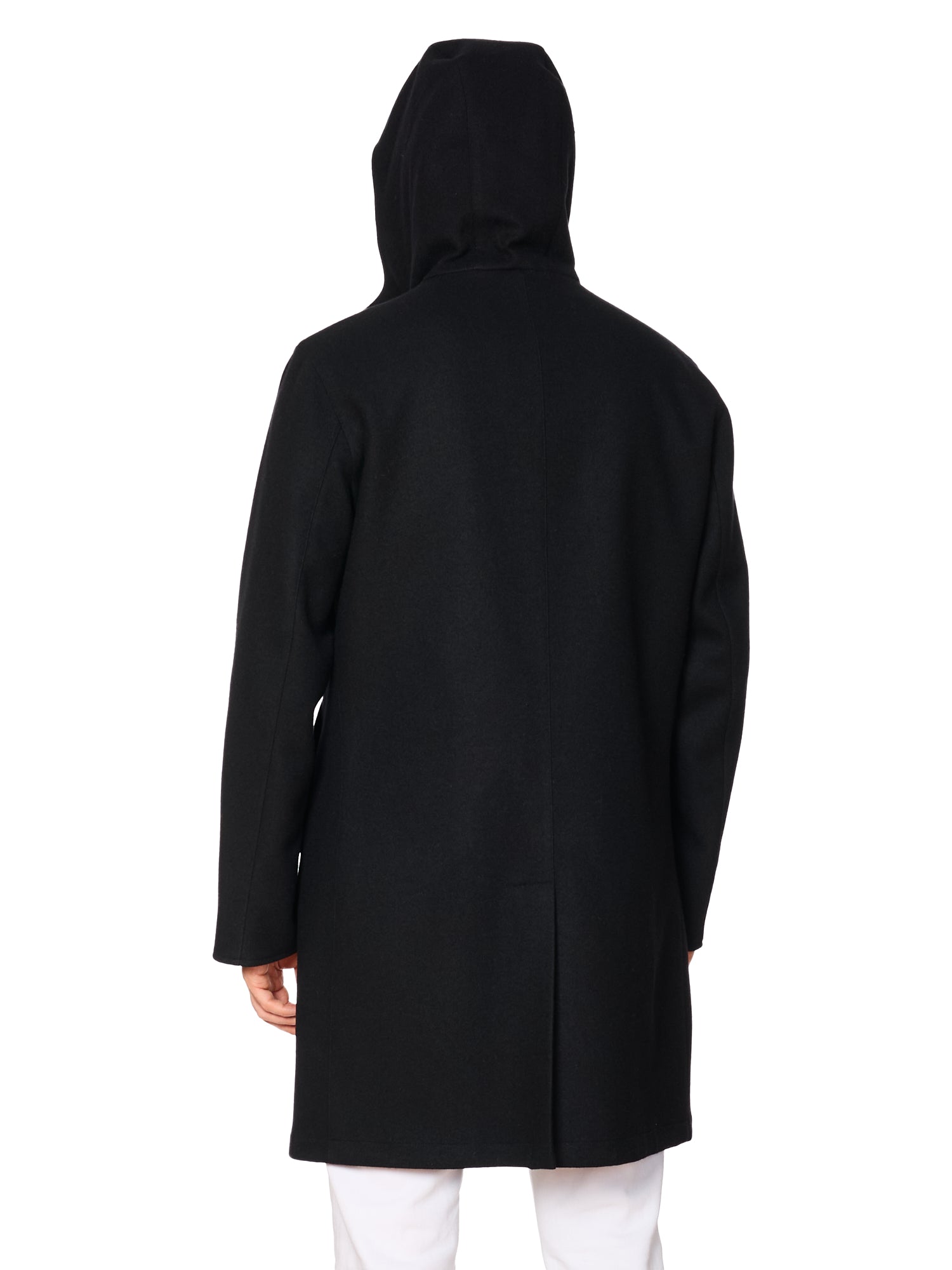 KITON KIRED "Tai" Black-Blue Reversible Double Face Hooded Coat
