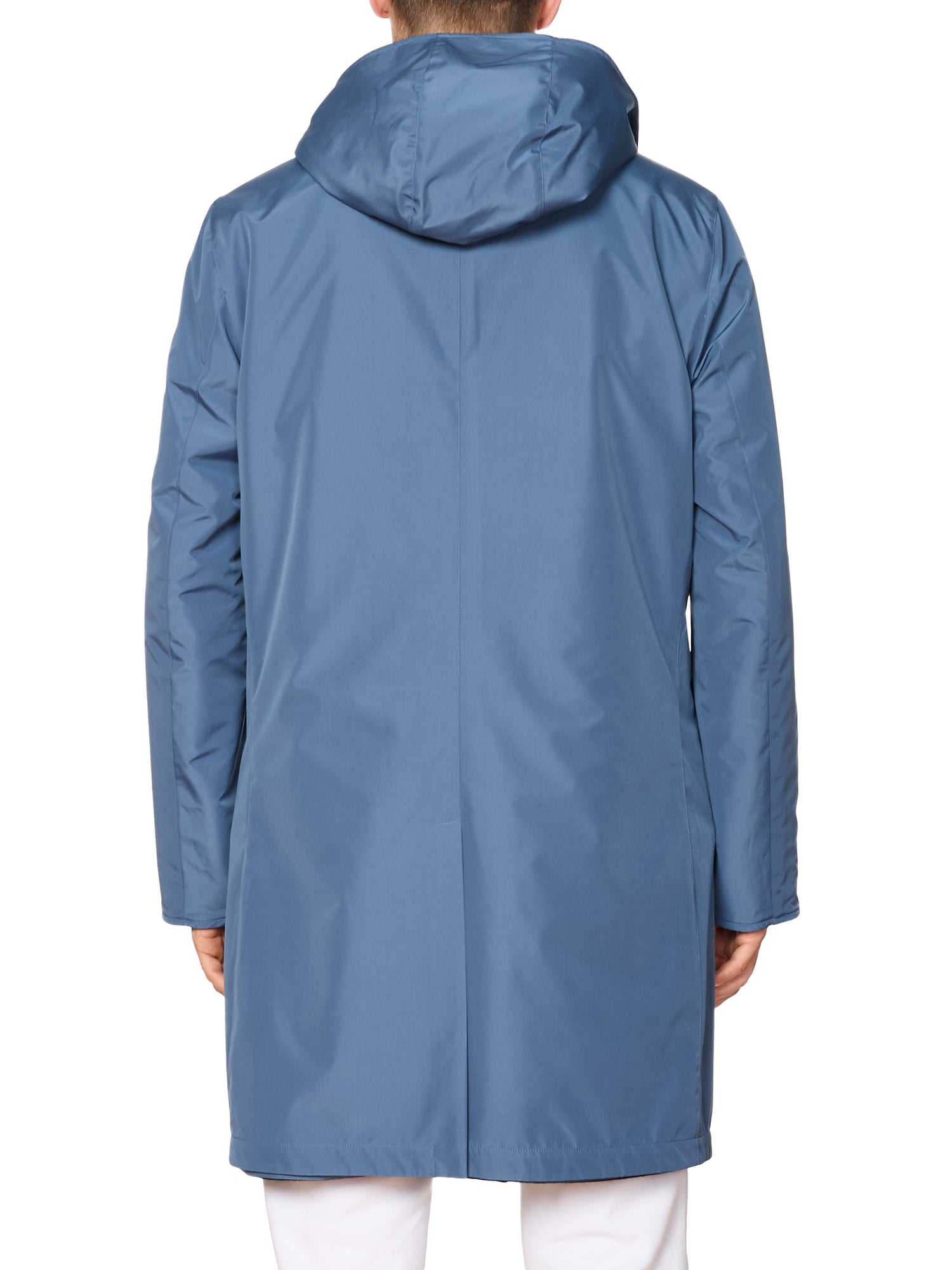 KITON KIRED "Tai" Black-Blue Reversible Double Face Hooded Coat