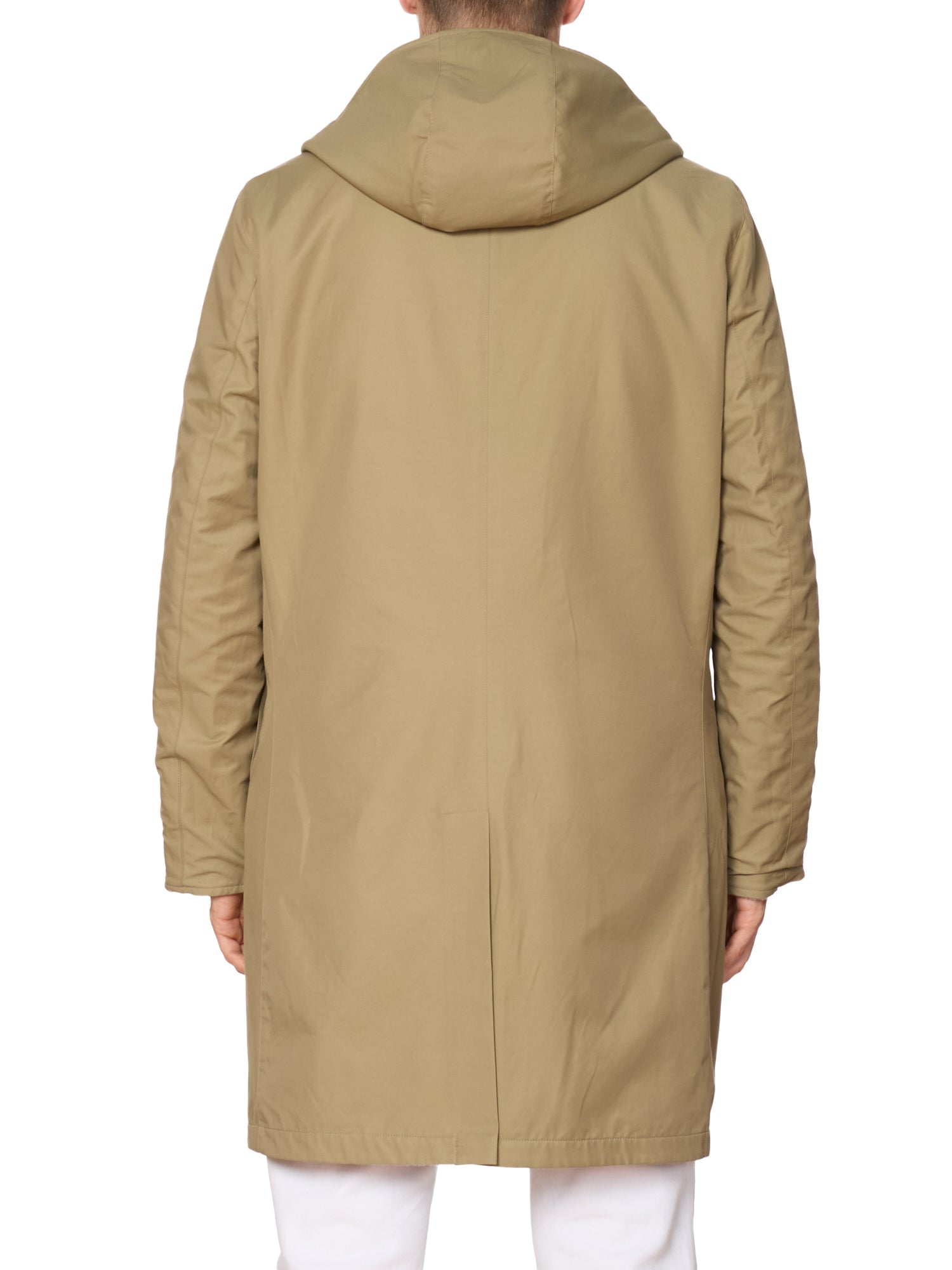 KITON KIRED "Tai" Beige-Khaki Reversible Double Sided Hooded Coat