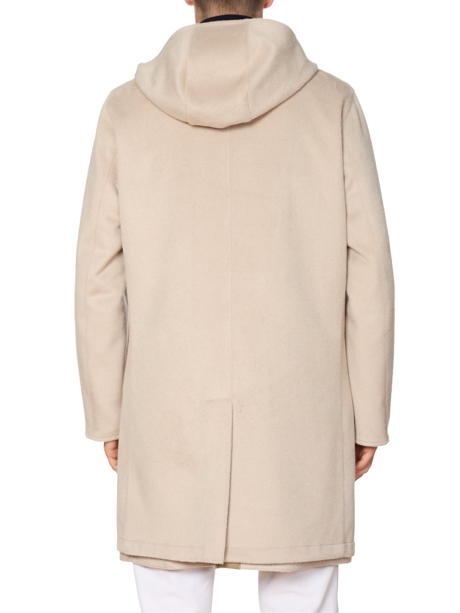 KITON KIRED "Tai" Beige-Khaki Reversible Double Sided Hooded Coat