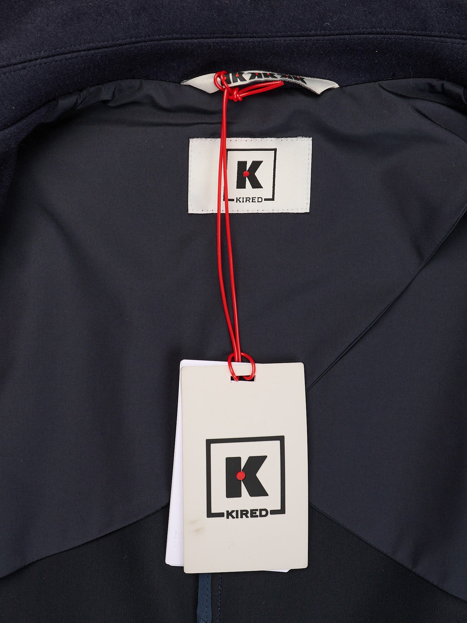 KITON KIRED "Tobe" Navy Blue Four Pocket Field Jacket Leather Trims