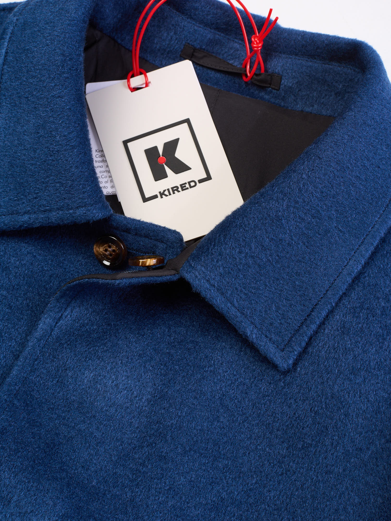 KITON KIRED "Peak" Blue-Black Double Sided Reversible Coat