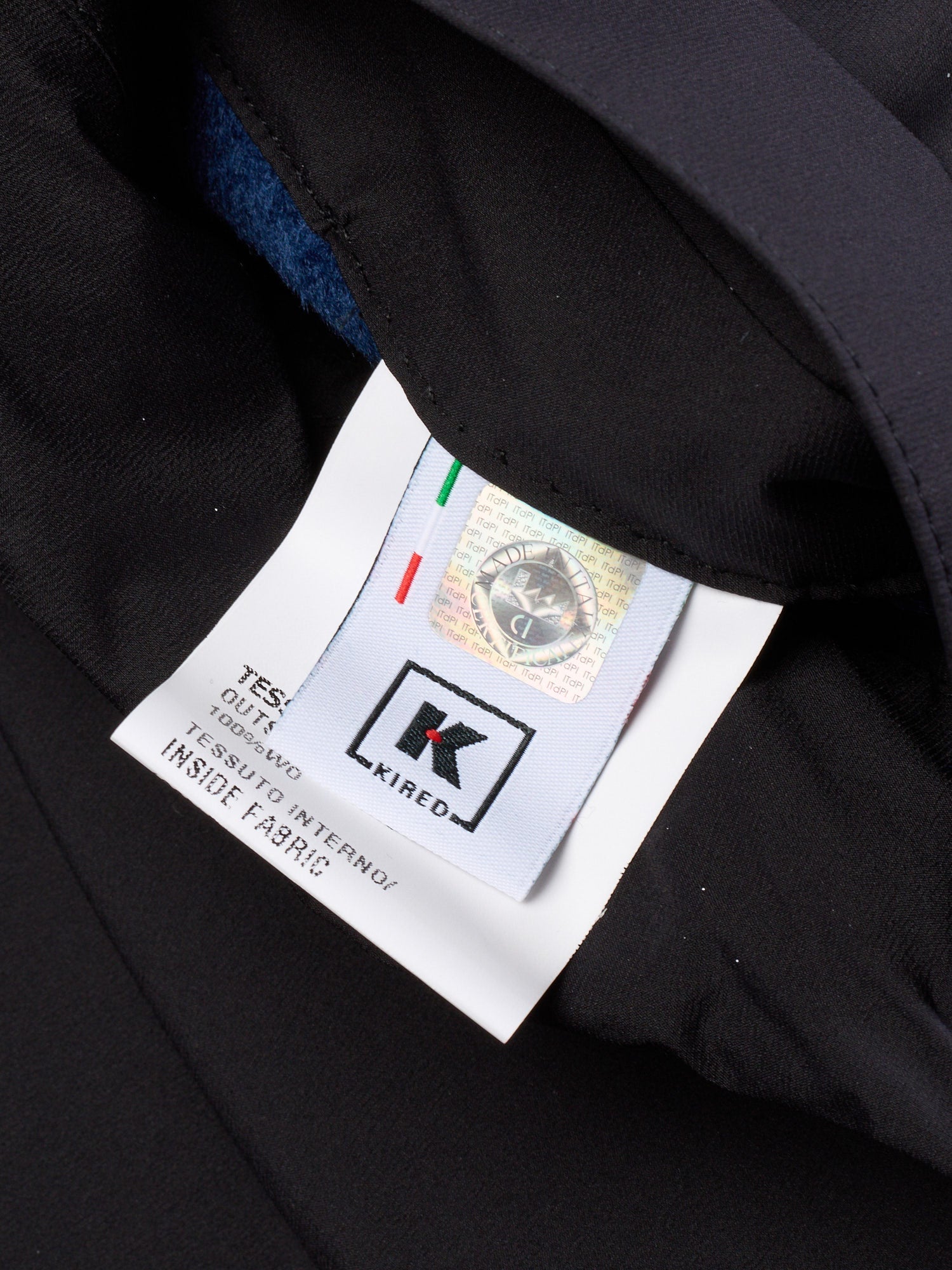 KITON KIRED "Peak" Blue-Black Double Sided Reversible Coat