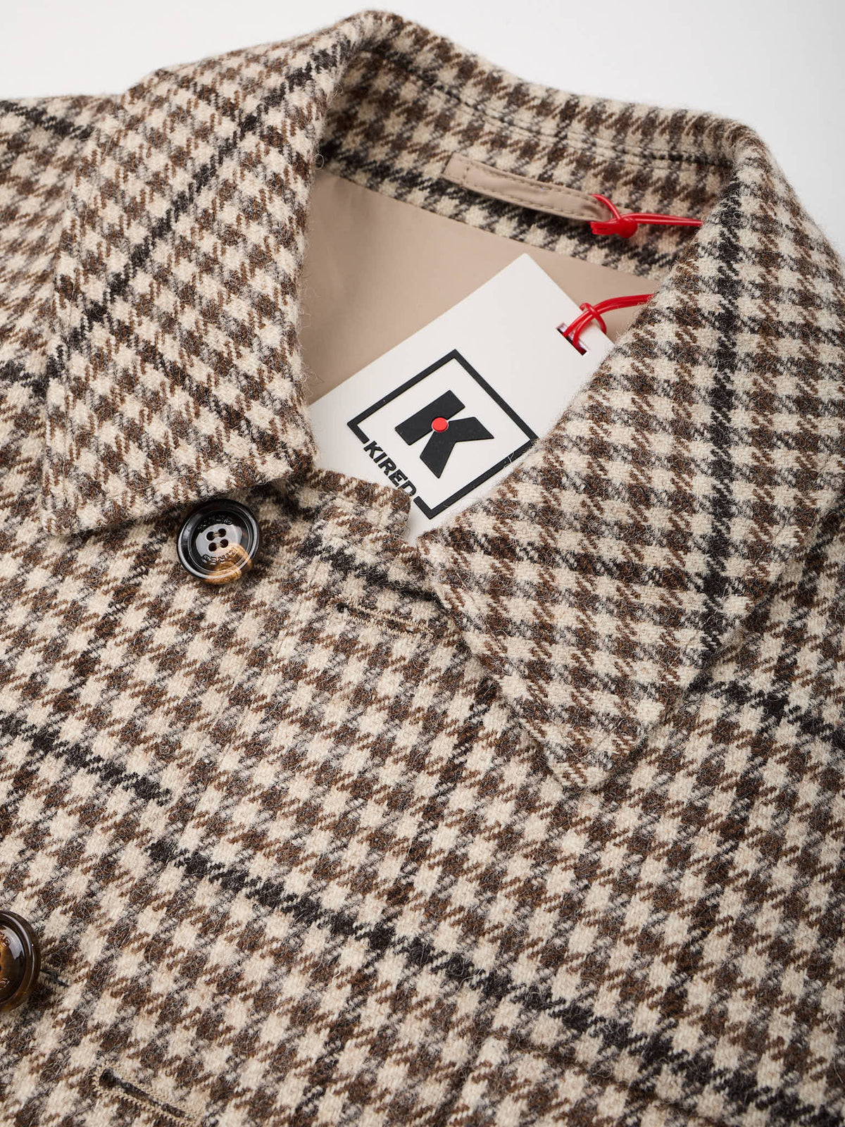 KITON KIRED "Zupo" Beige Plaid Reversible Double Face Wool Blouson Jacket