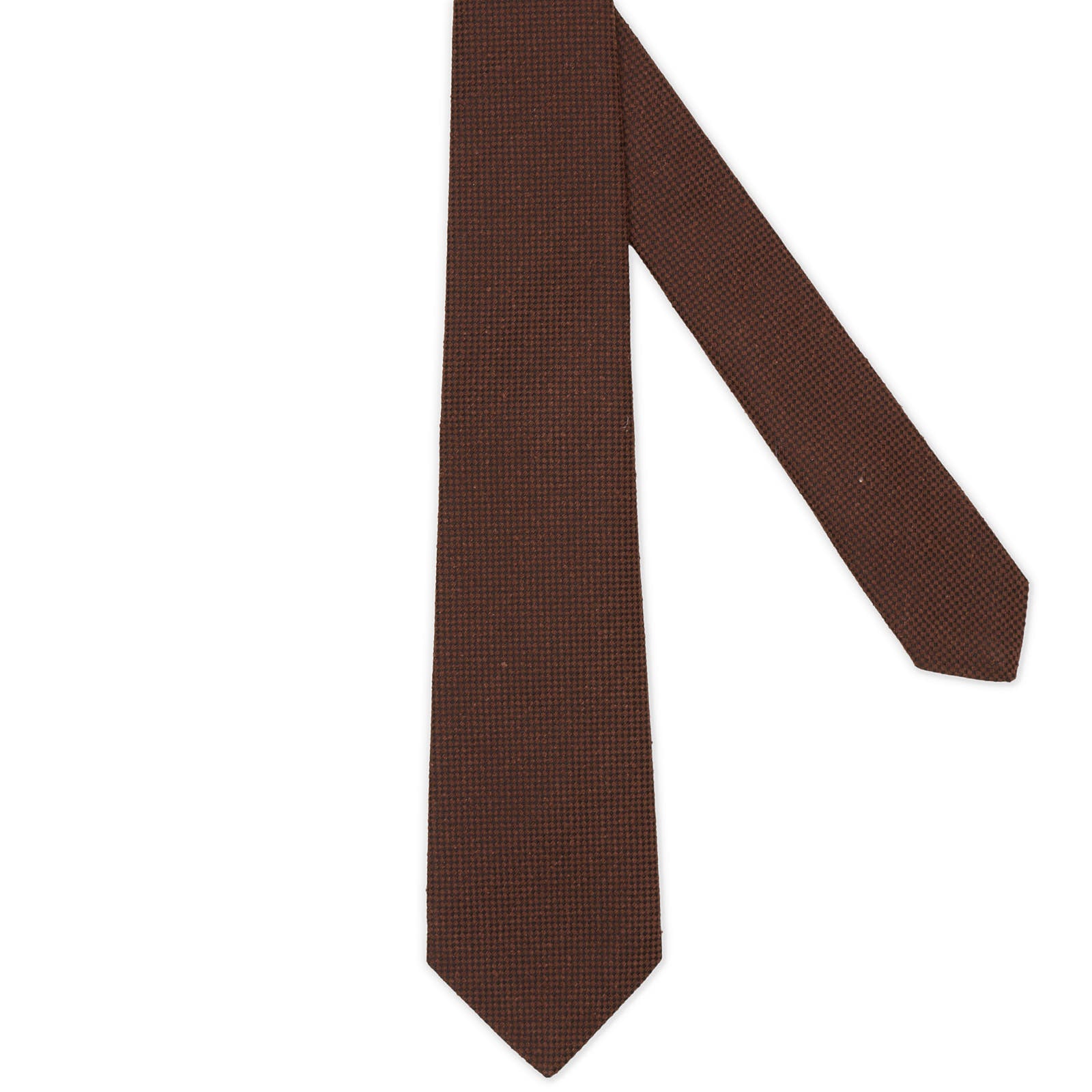KITON Light Brown Micro Seven Fold Silk Tie NEW