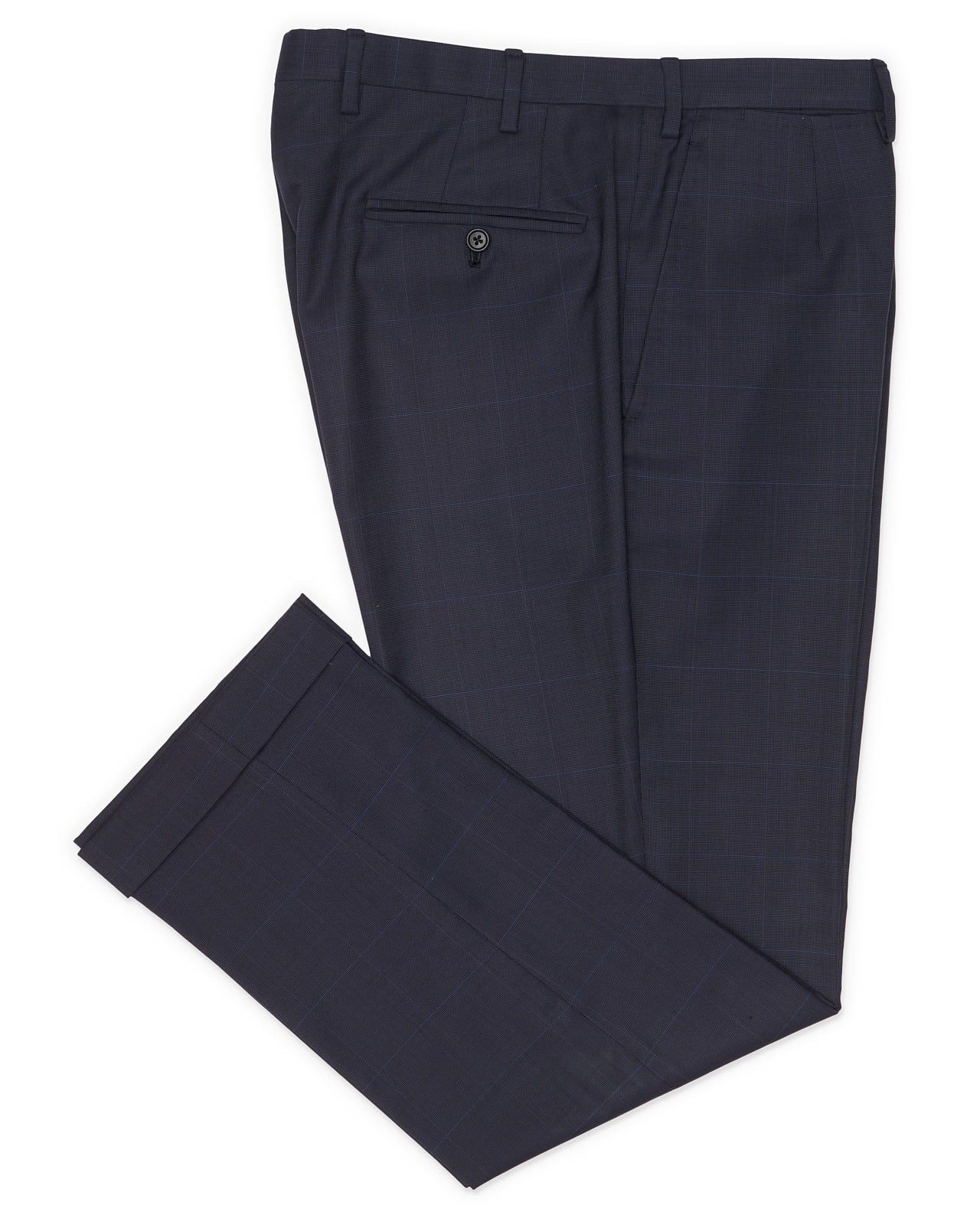 KITON NAPOLI Blue Wool Plaid Dress Pants EU 48 NEW US 32