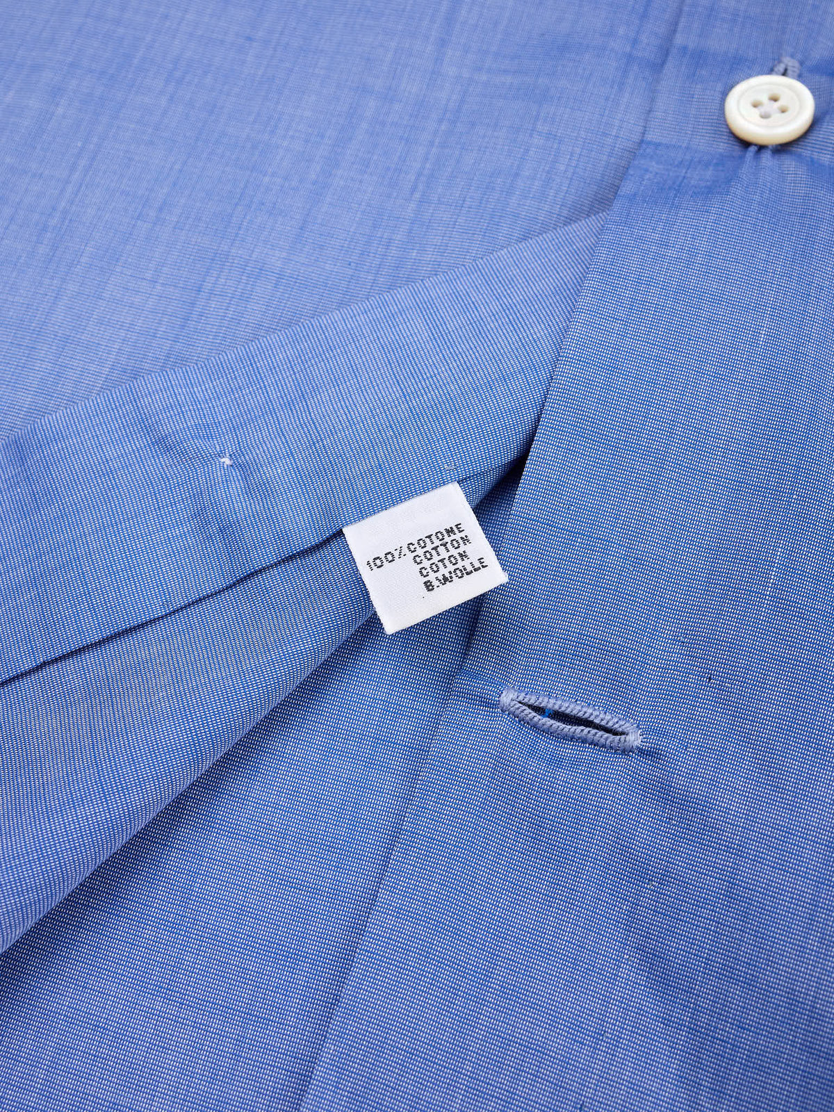 KITON Napoli Handmade Blue Chambray Cotton Dress Shirt 15.75 NEW 40 Slim