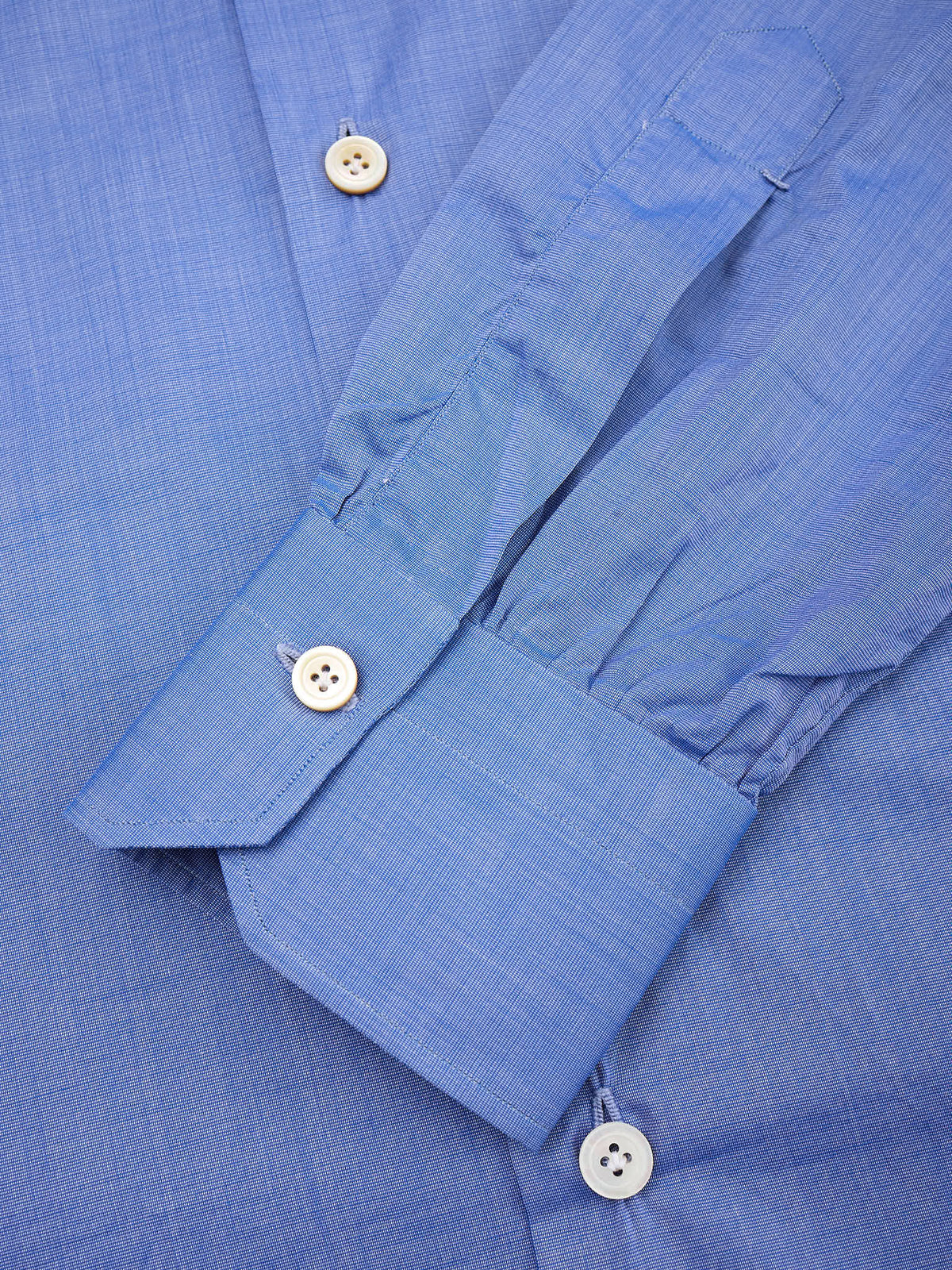 KITON Napoli Handmade Blue Chambray Cotton Dress Shirt 15.75 NEW 40 Slim