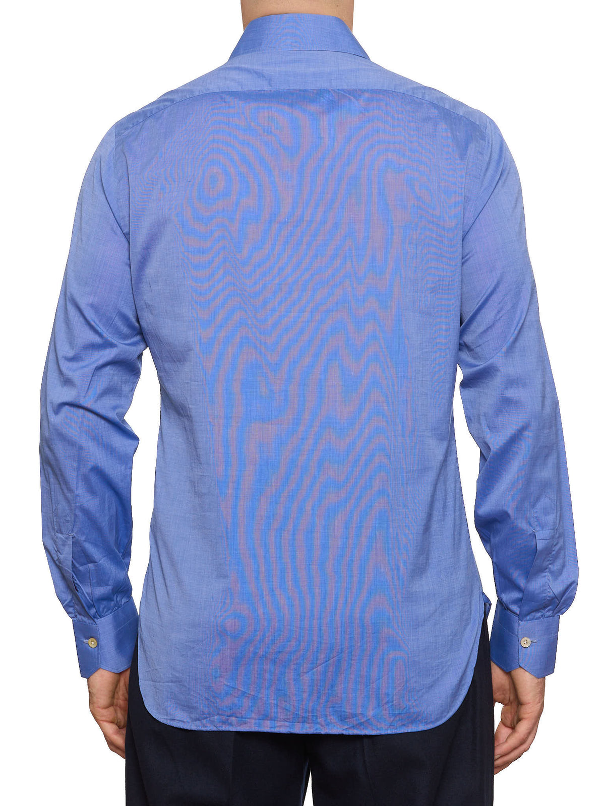 KITON Napoli Handmade Blue Chambray Cotton Dress Shirt 15.75 NEW 40 Slim
