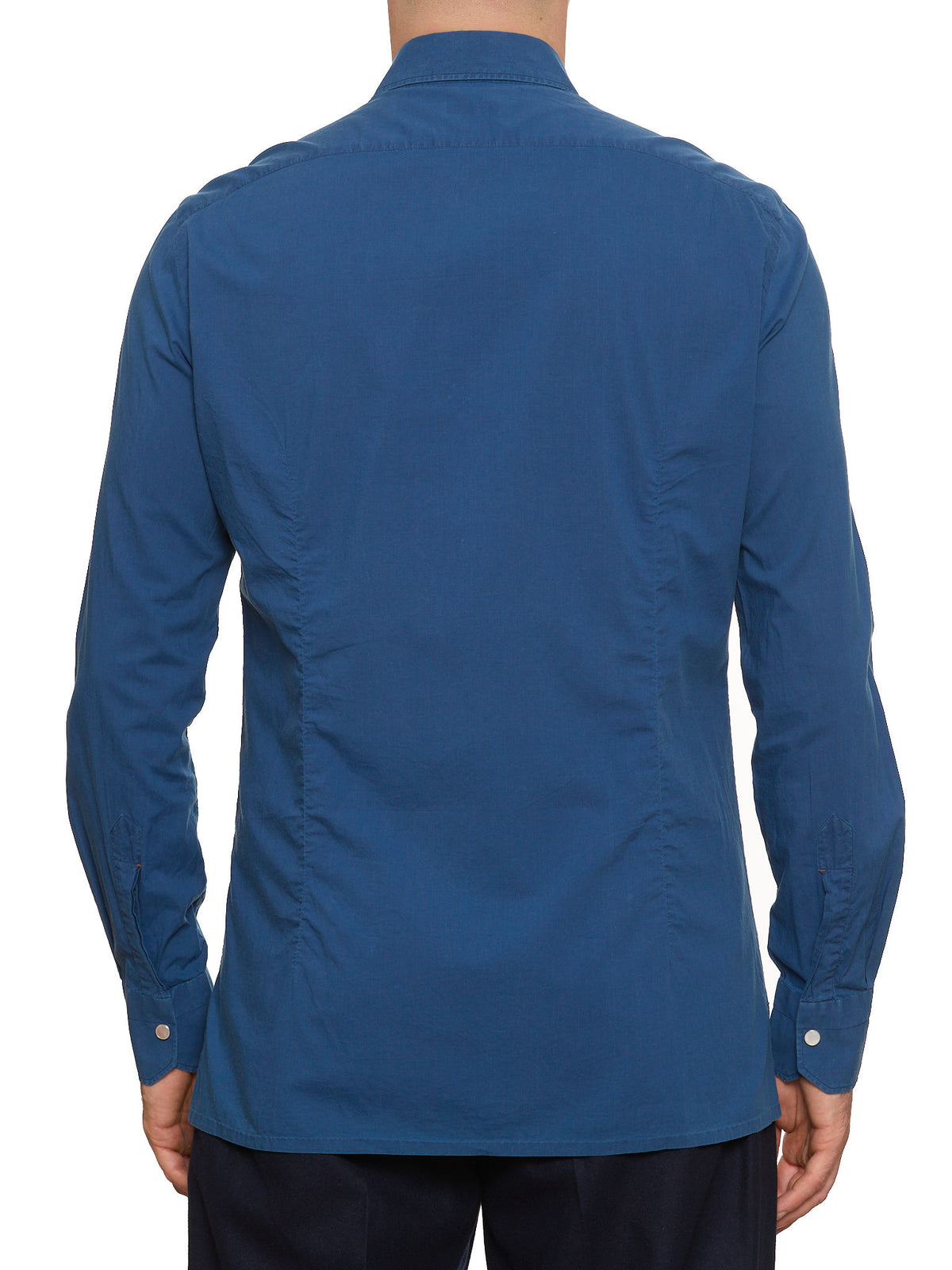 KITON Napoli Handmade Blue Cotton Casual Shirt 15.75 NEW 40 Slim