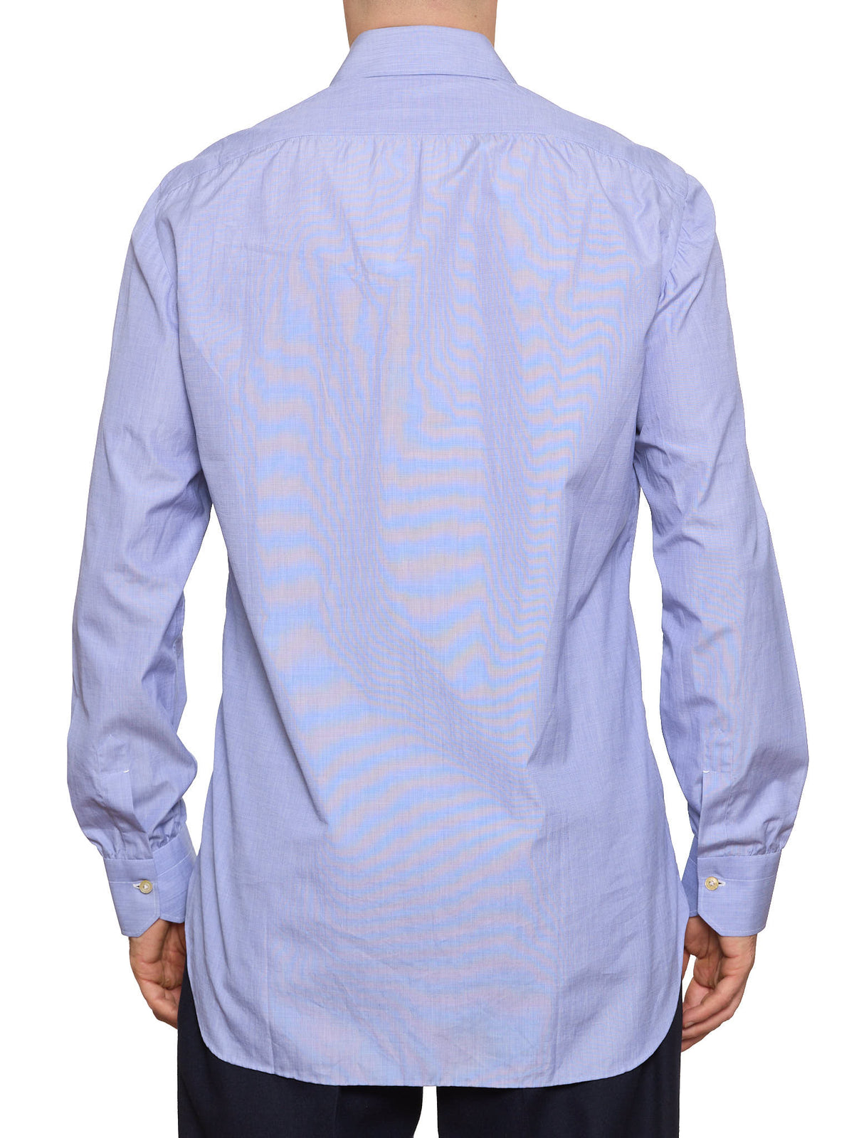 KITON Napoli Handmade Blue Cotton Chambray Dress Shirt 16 NEW 40
