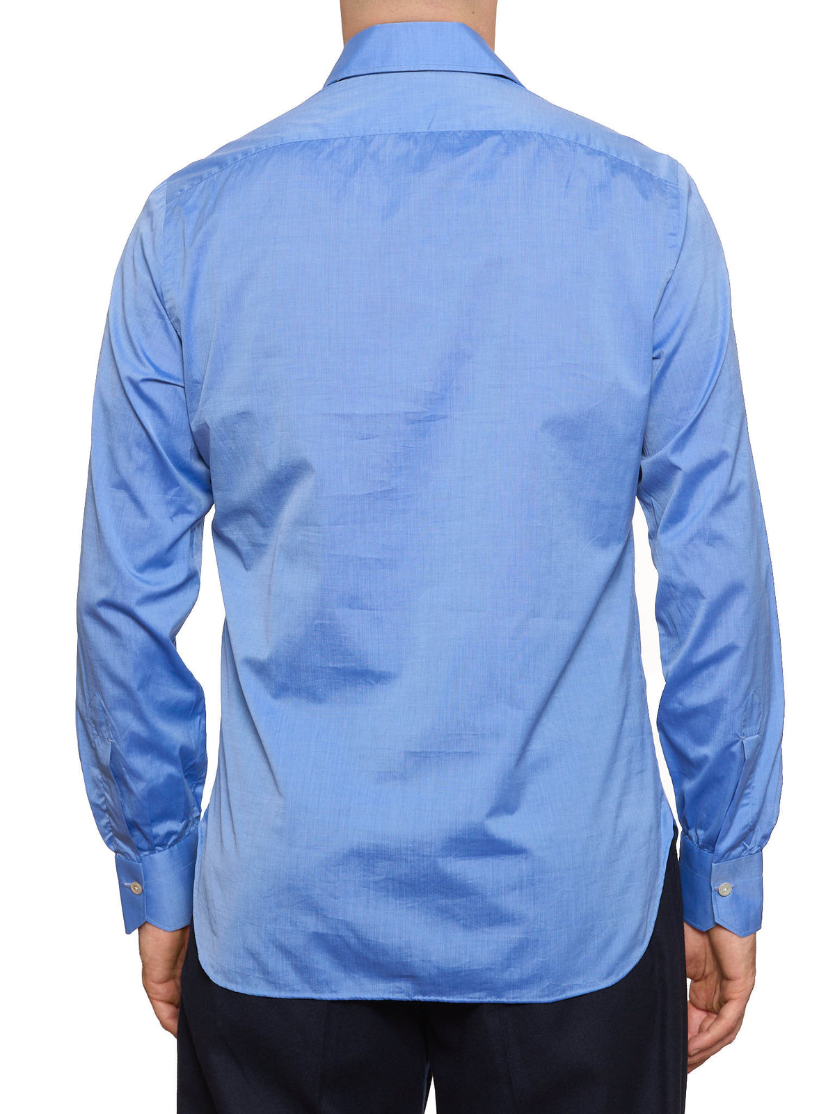 KITON Napoli Handmade Blue Cotton Dress Shirt 40 NEW 15.75 Slim