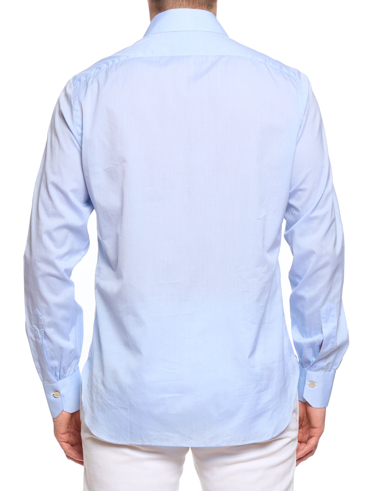 KITON Napoli Blue Cotton Dress Shirt EU 41 US 16 Slim