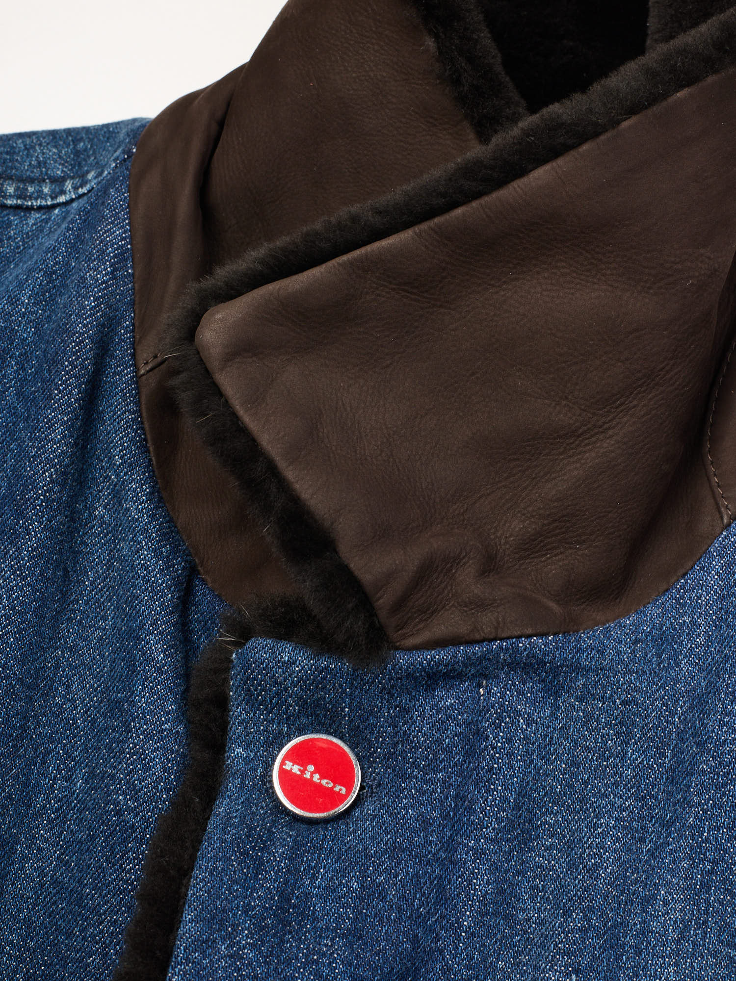 KITON Napoli Blue Denim Field Jacket Beaver M