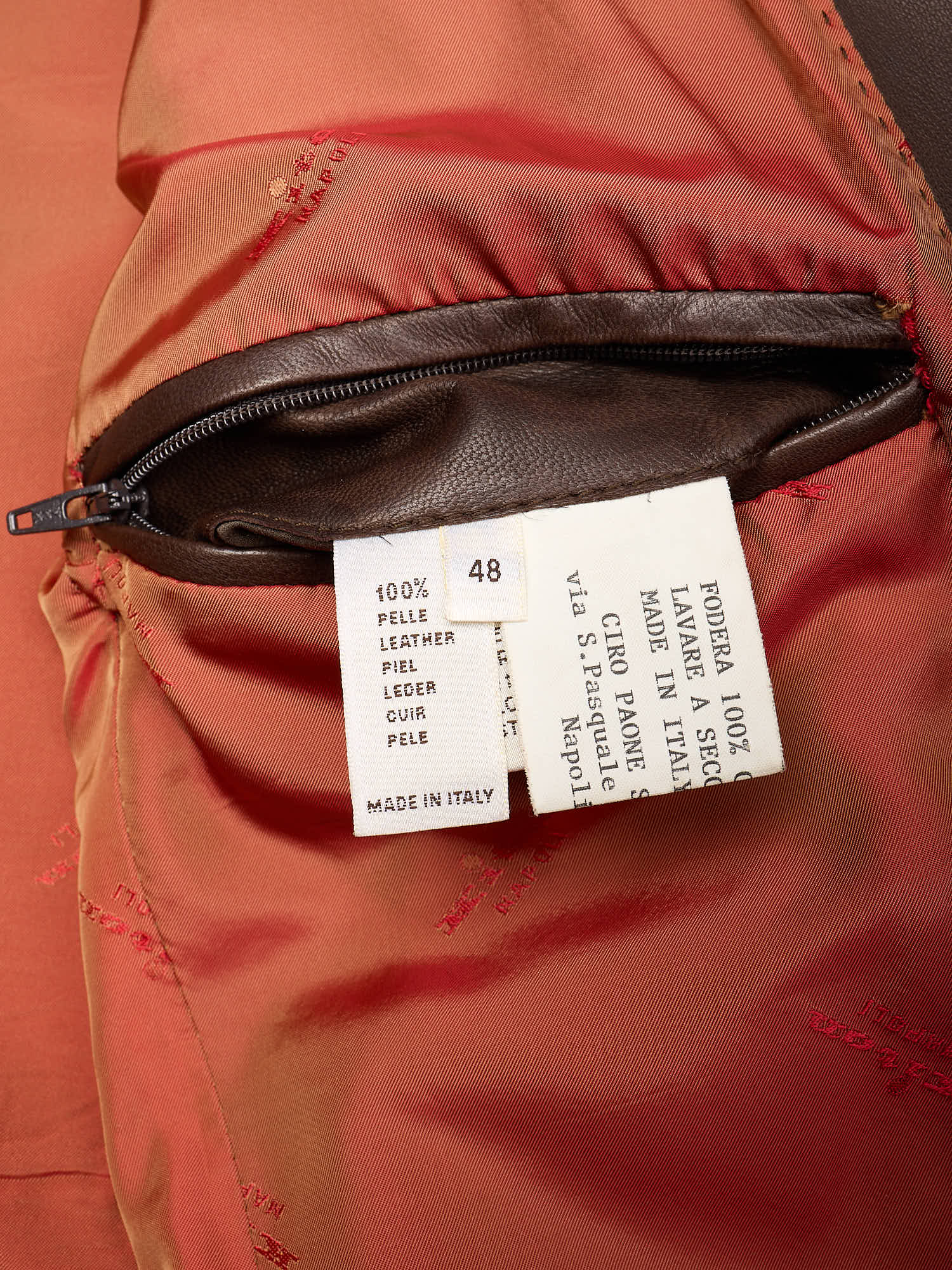 KITON Napoli Brown Leather Jacket