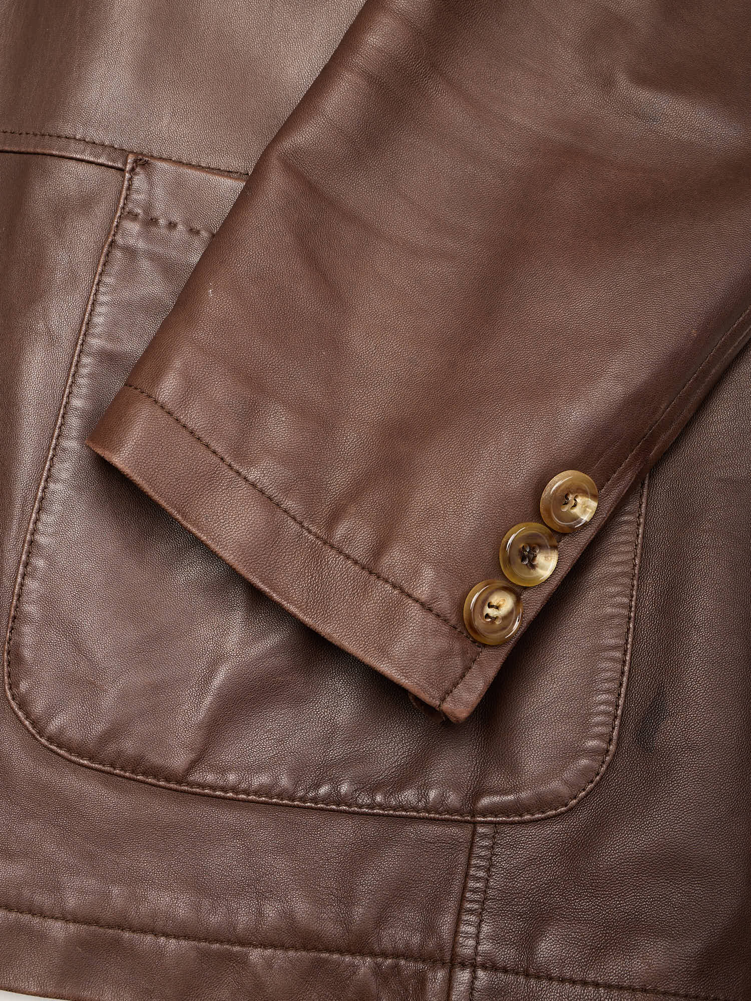 KITON Napoli Brown Leather Jacket