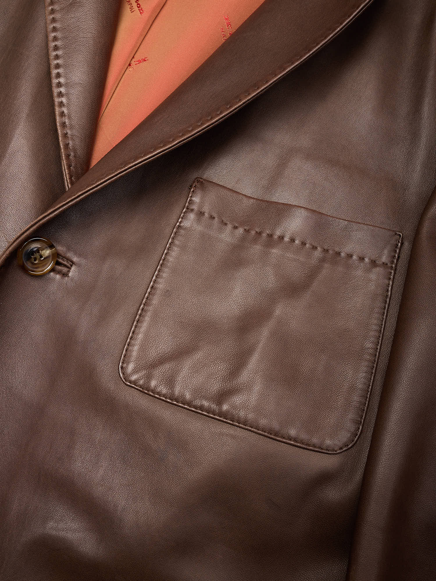 KITON Napoli Brown Leather Jacket
