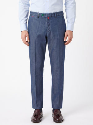 KITON Napoli Dark Blue Denim Cotton Pants