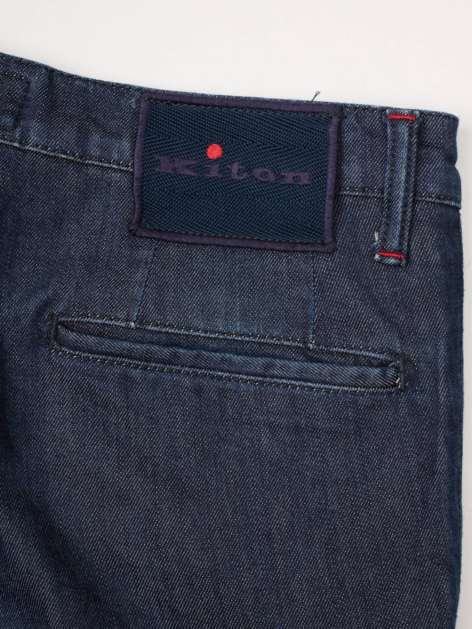 KITON Napoli Denim Blue Cotton-Cashmere Jeans