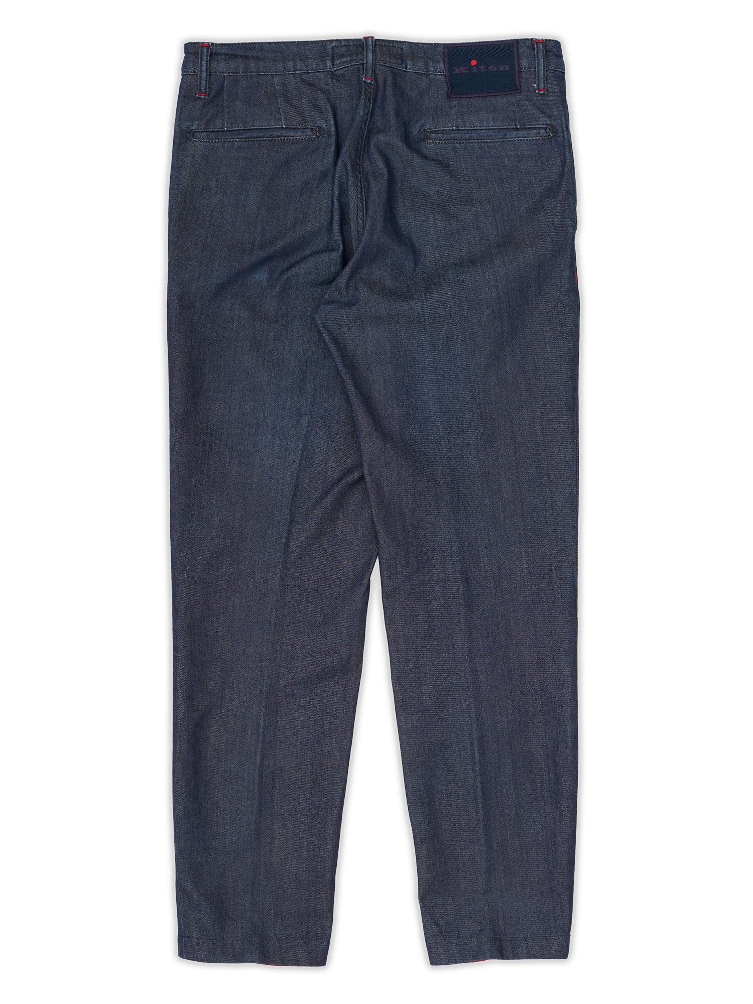 KITON Napoli Denim Blue Cotton-Cashmere Jeans