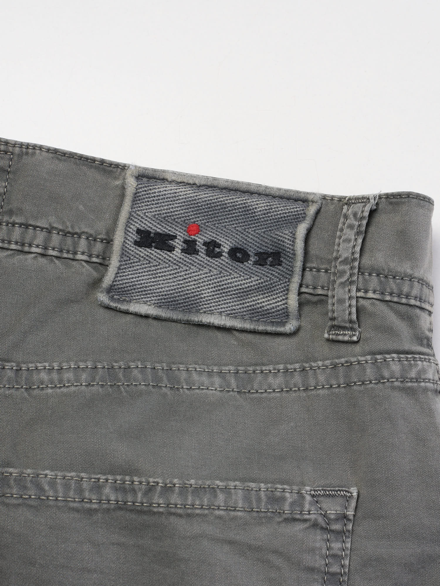 KITON Napoli Gray Cotton Slim Fit Chino Pants US 33