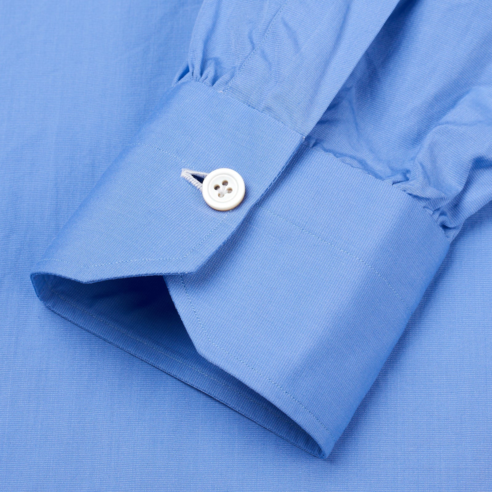 KITON Napoli Handmade Bespoke Blue End-on-End Cotton Button-Down Shirt EU 39 US 15.5 KITON