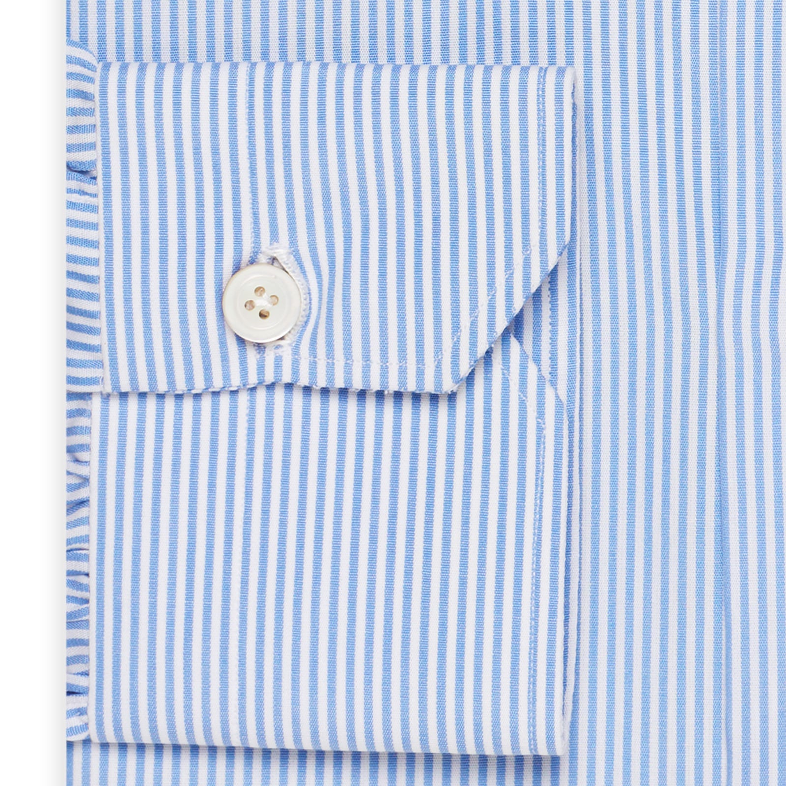 KITON Napoli Handmade Blue Striped Poplin Cotton Dress Shirt EU 40 US 15.75 NEW KITON