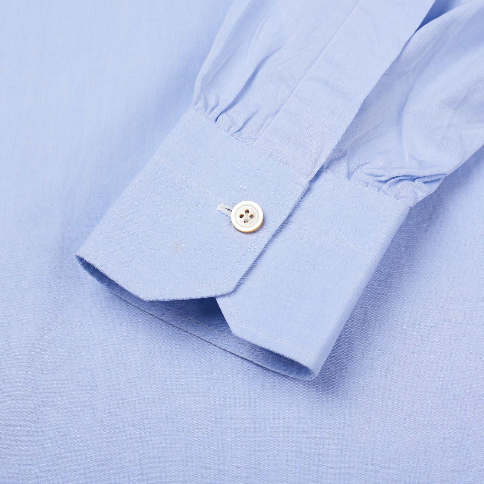 KITON Napoli Handmade Bespoke Light Blue Cotton Poplin Dress Shirt EU 39 US 15.5 KITON