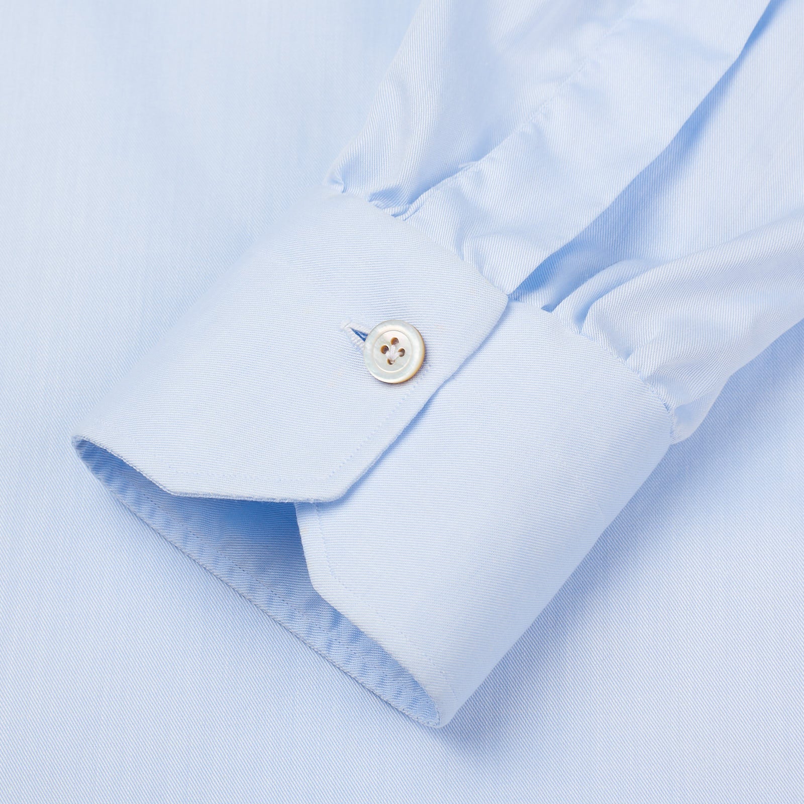 KITON Napoli Handmade Bespoke Light Blue Twill Cotton Dress Shirt EU 40 NEW US 15.75 KITON