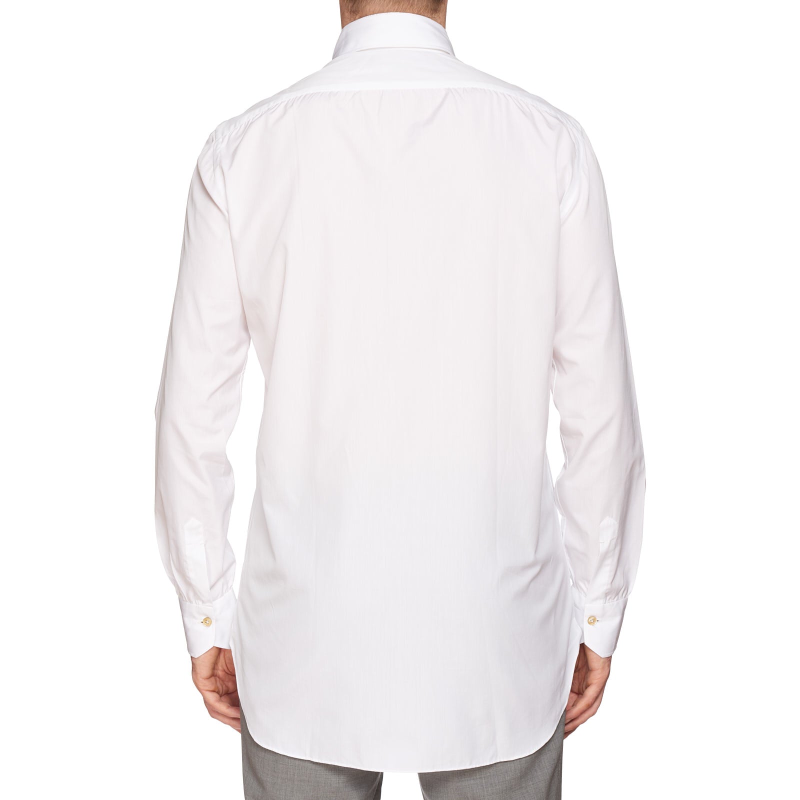 KITON Napoli Handmade Bespoke White Poplin Cotton Button-Down Shirt 39 NEW US 15.5 KITON