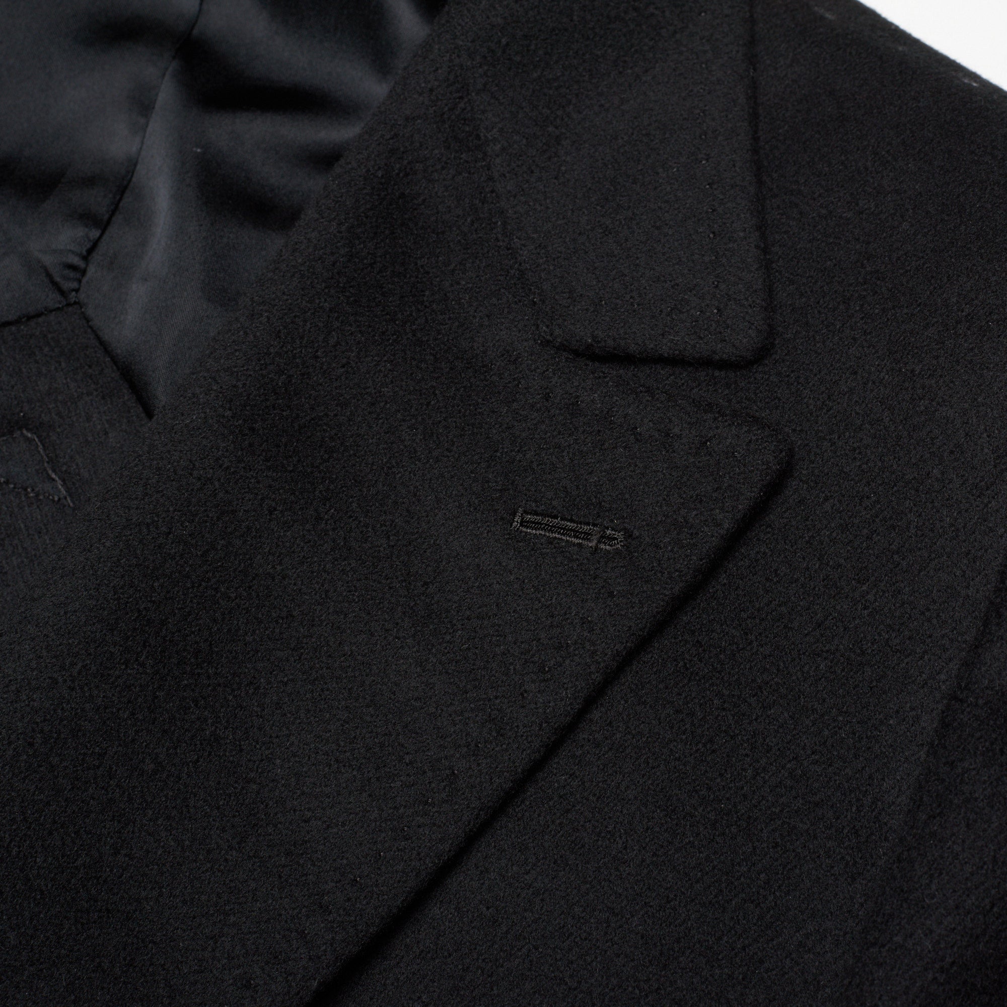 KITON Napoli Handmade Black  Cashmere Vicuna Peru DB Coat Overcoat NEW