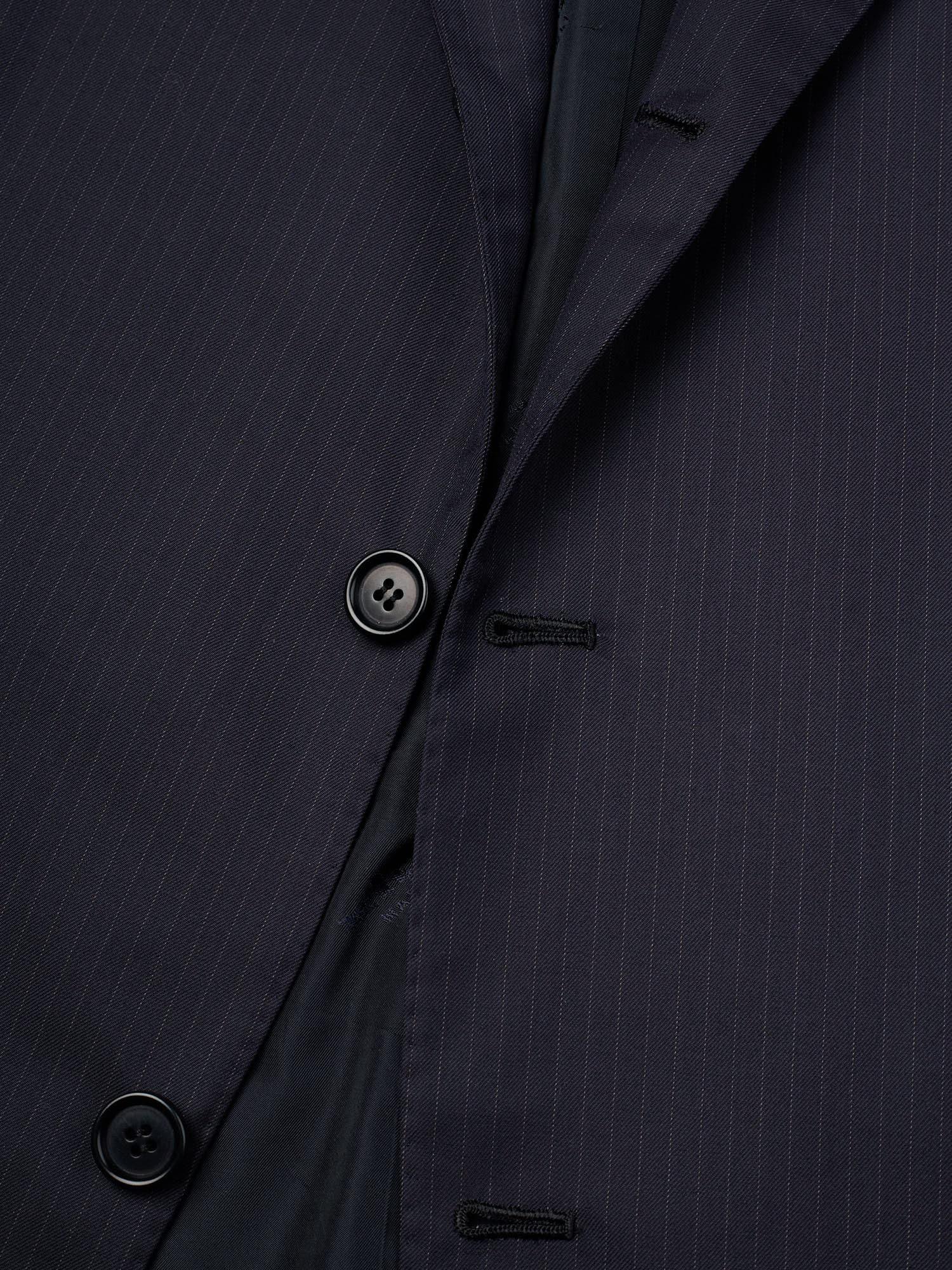 KITON Napoli Handmade Blanc Blu Navy Pintsrtipe 14 Micron Super 180's Wool Suit