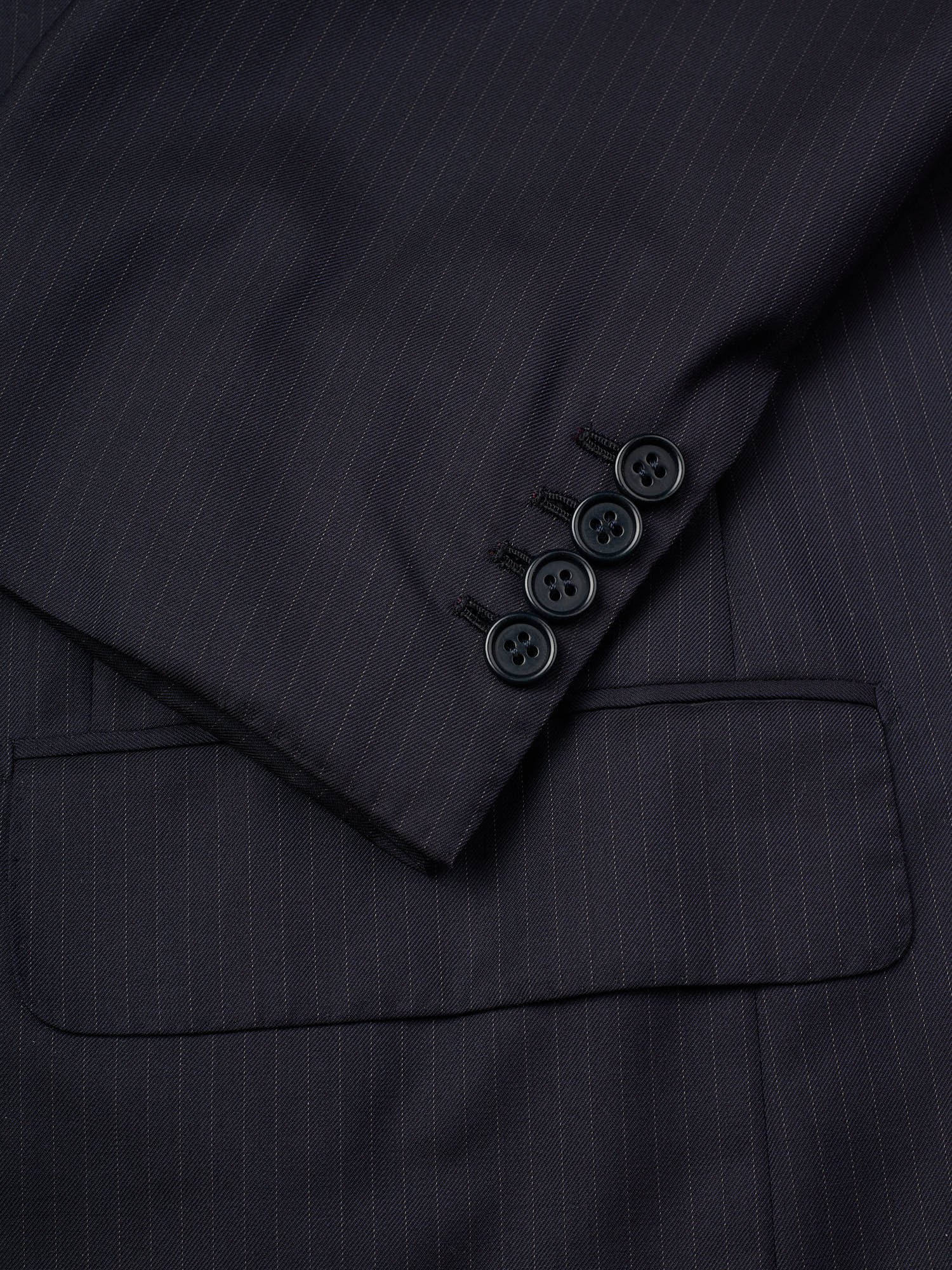 KITON Napoli Handmade Blanc Blu Navy Pintsrtipe 14 Micron Super 180's Wool Suit