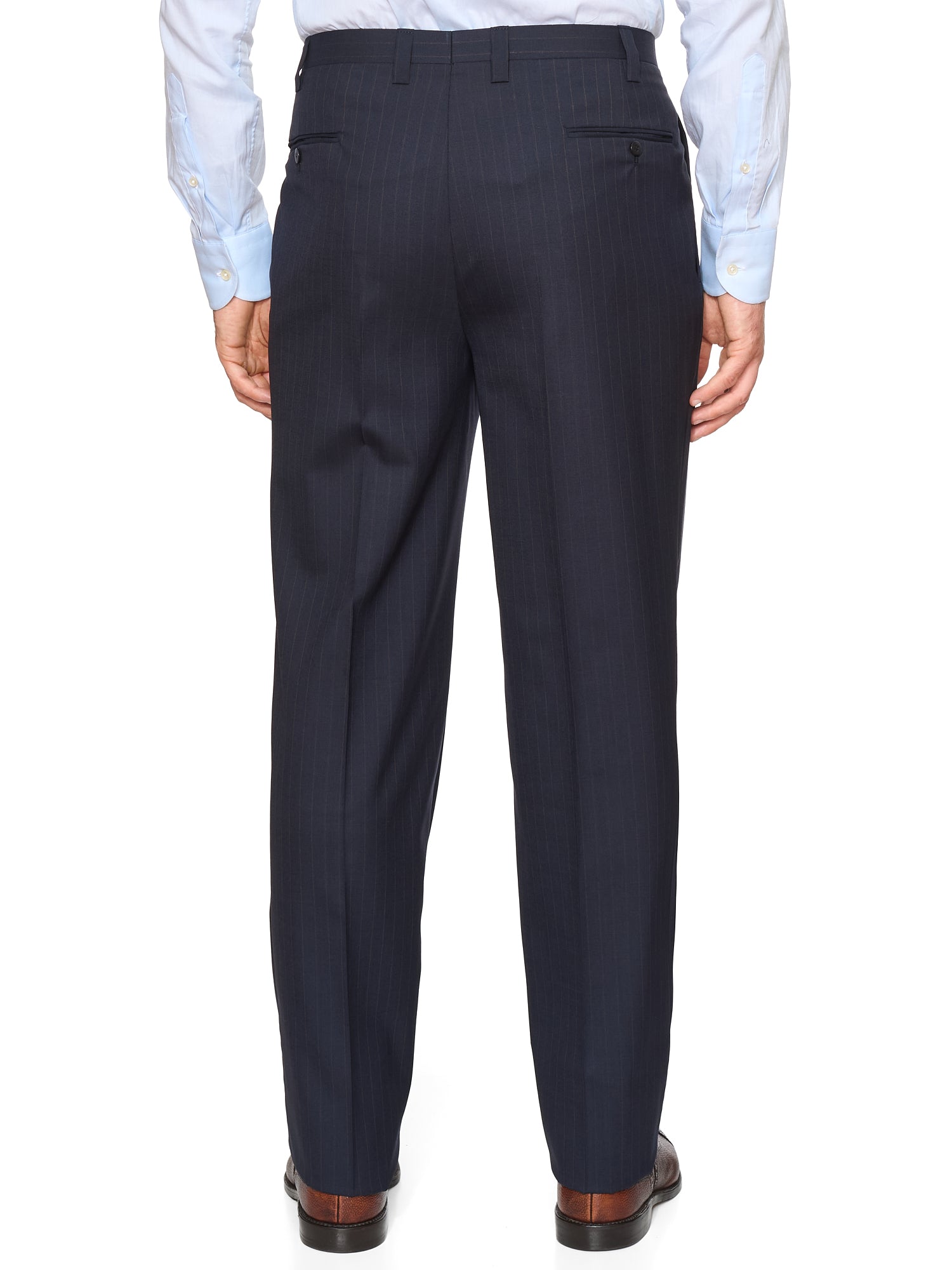 KITON Napoli Handmade Blue Pinstripe Wool Suit