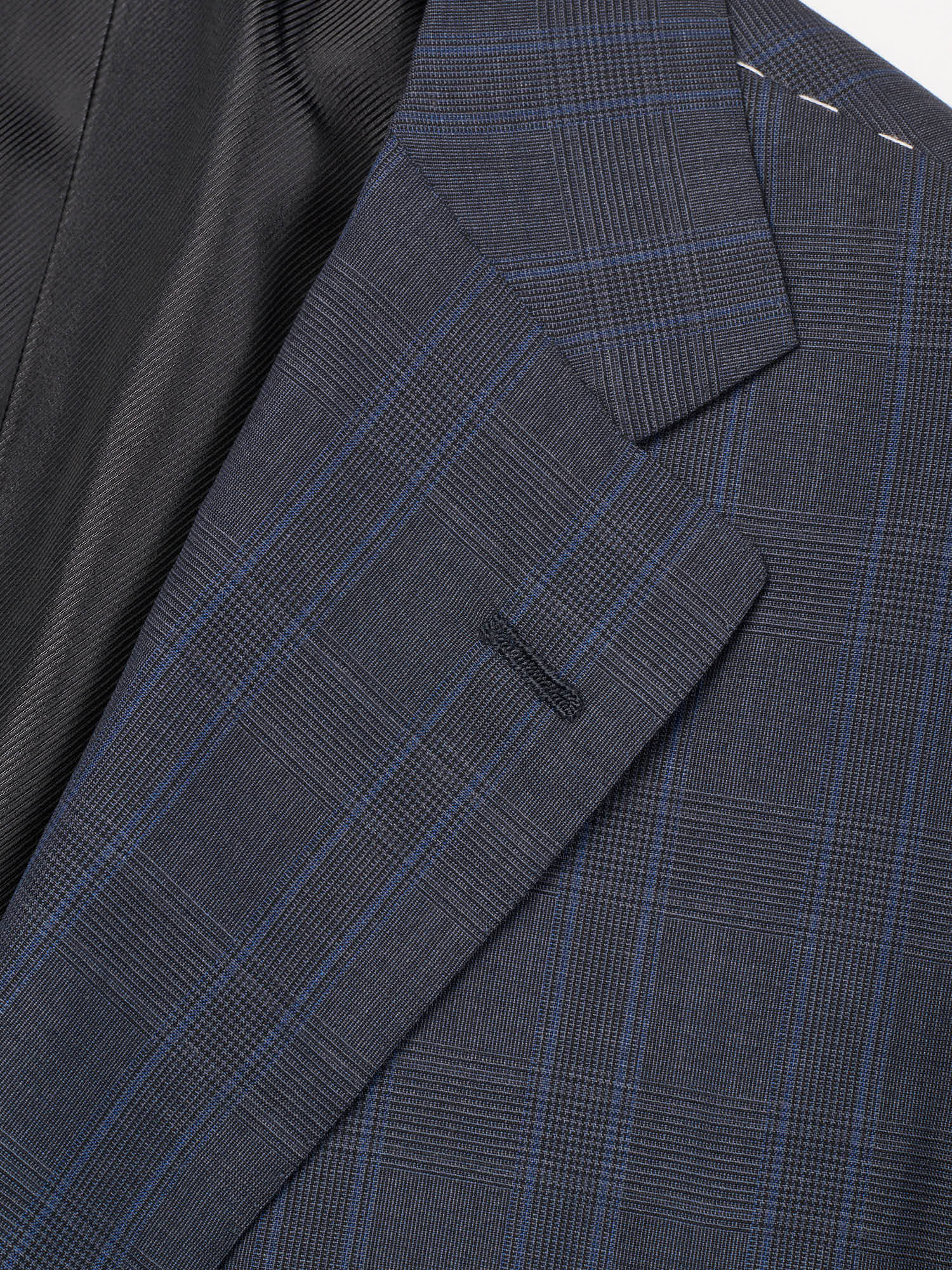 KITON Handmade Blue Plaid 14 Micron Wool Super 180's Suit EU 52 NEW US 42