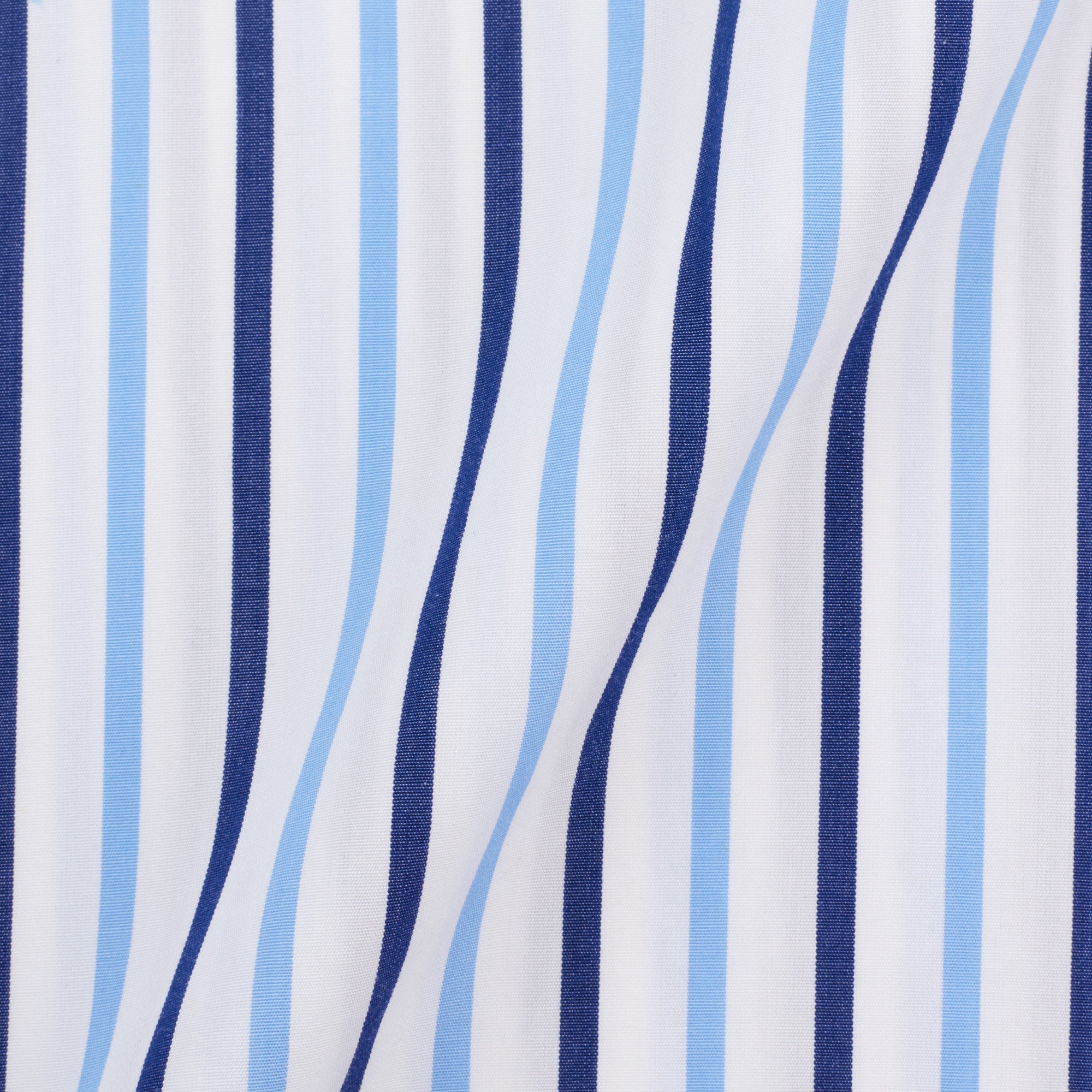 KITON Napoli Handmade Blue Striped Cotton Button-Down Dress Shirt EU 39 NEW US 15.5