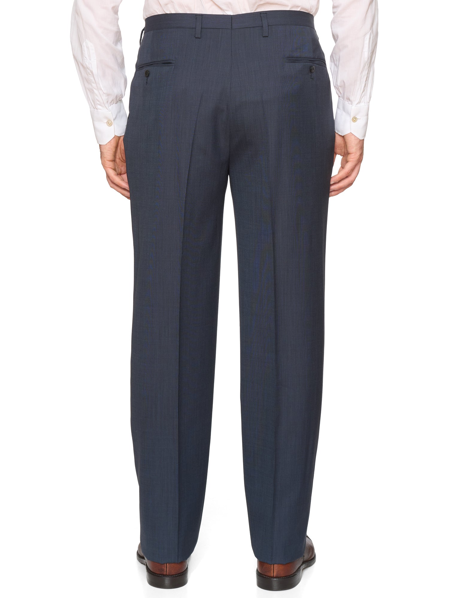 KITON Napoli Handmade Blue Wool Slim Fit Double Breasted Suit