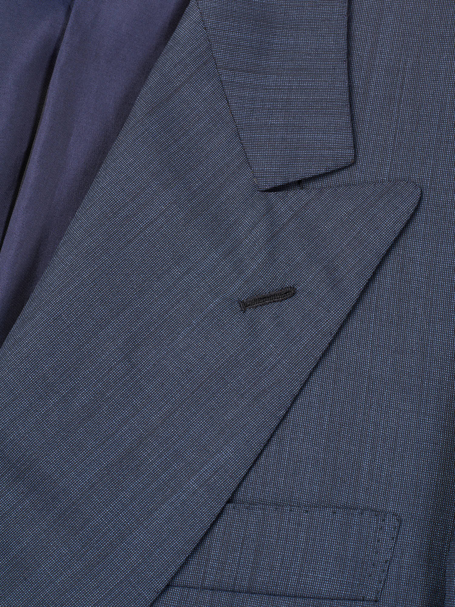 KITON Napoli Handmade Blue Wool Slim Fit Double Breasted Suit