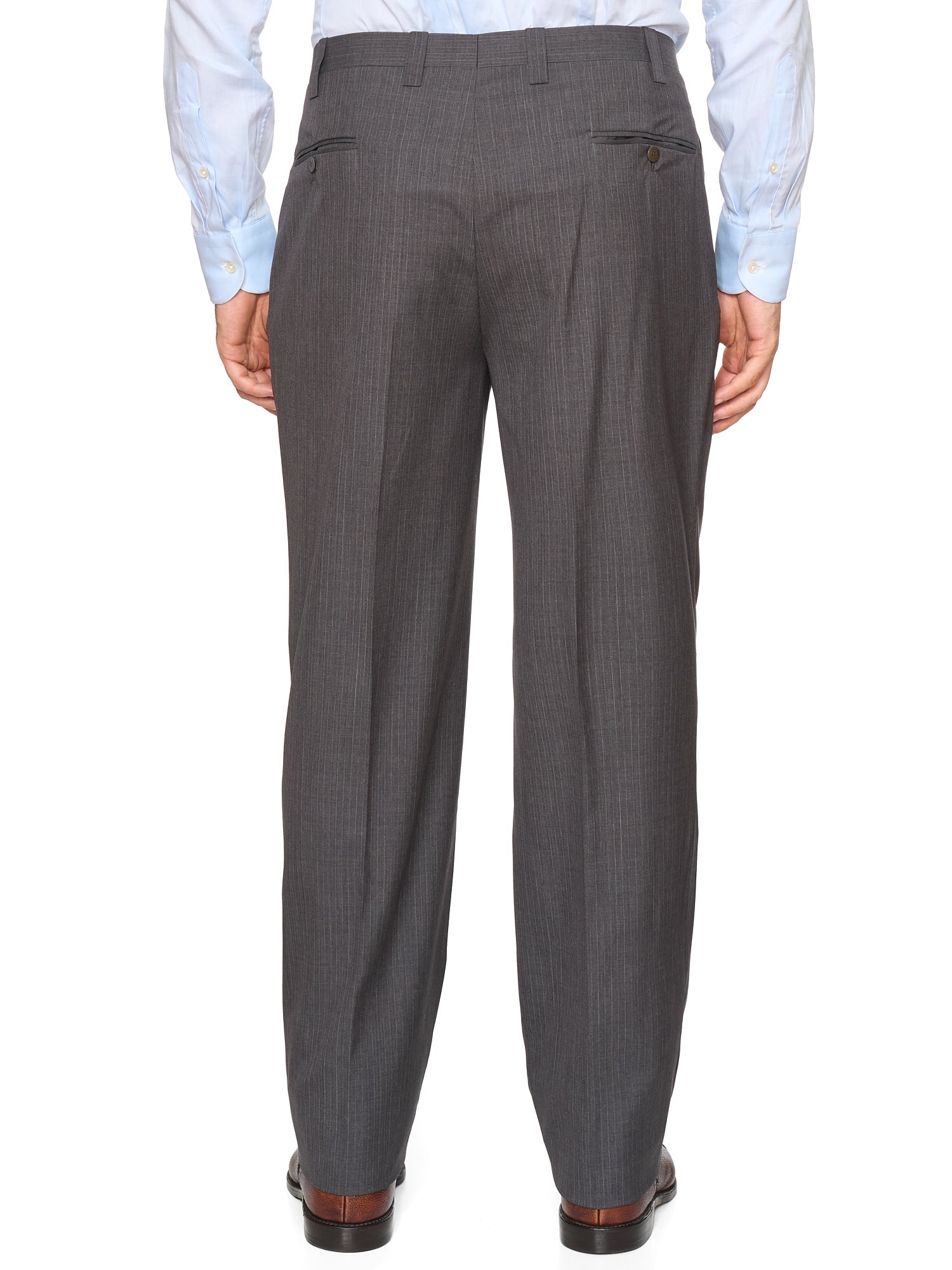 KITON Napoli Handmade Gray Striped 14 Micron Wool Super 180's Suit