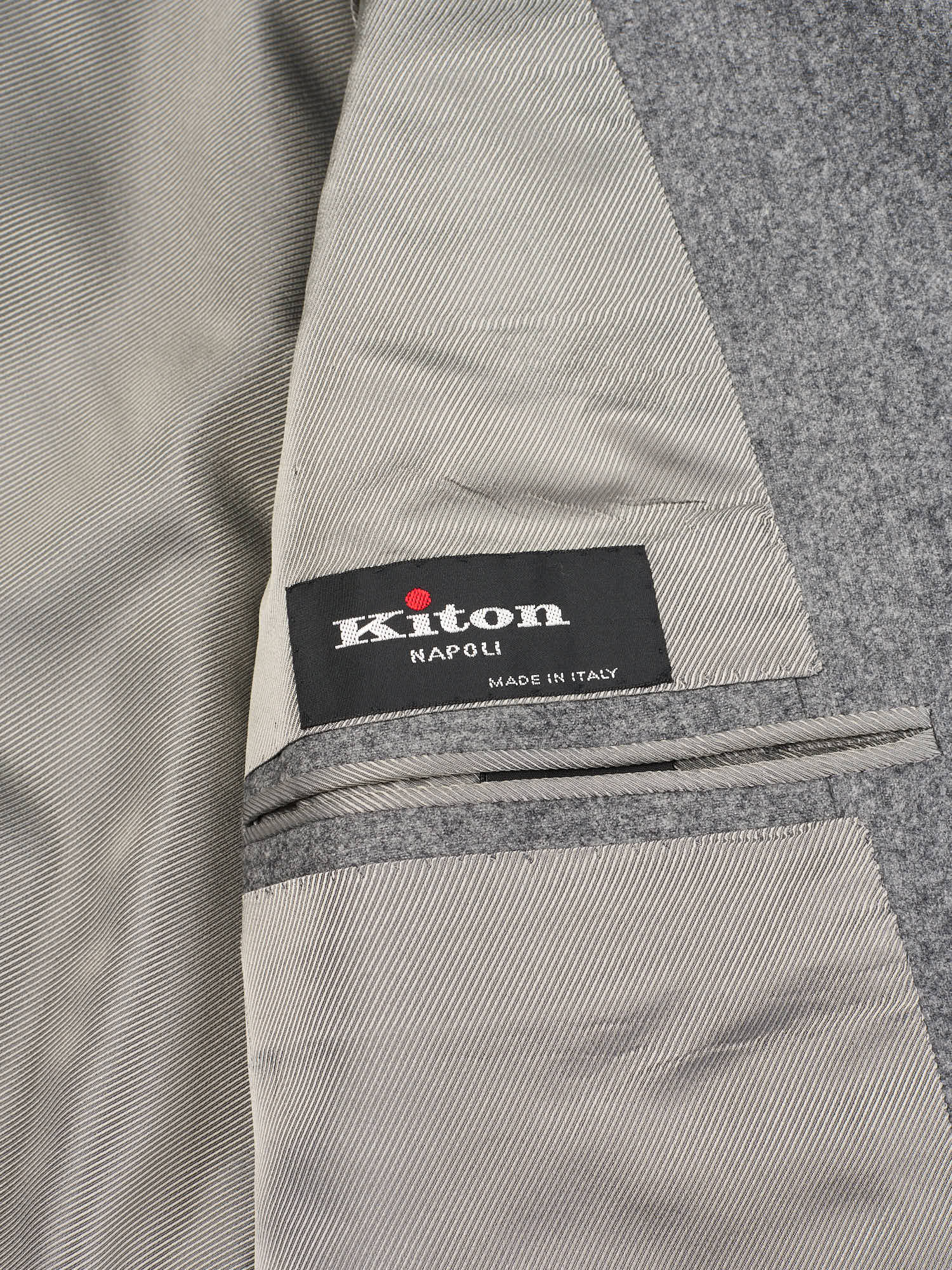 KITON Napoli Handmade Heather Gray Wool Flannel Classic Suit