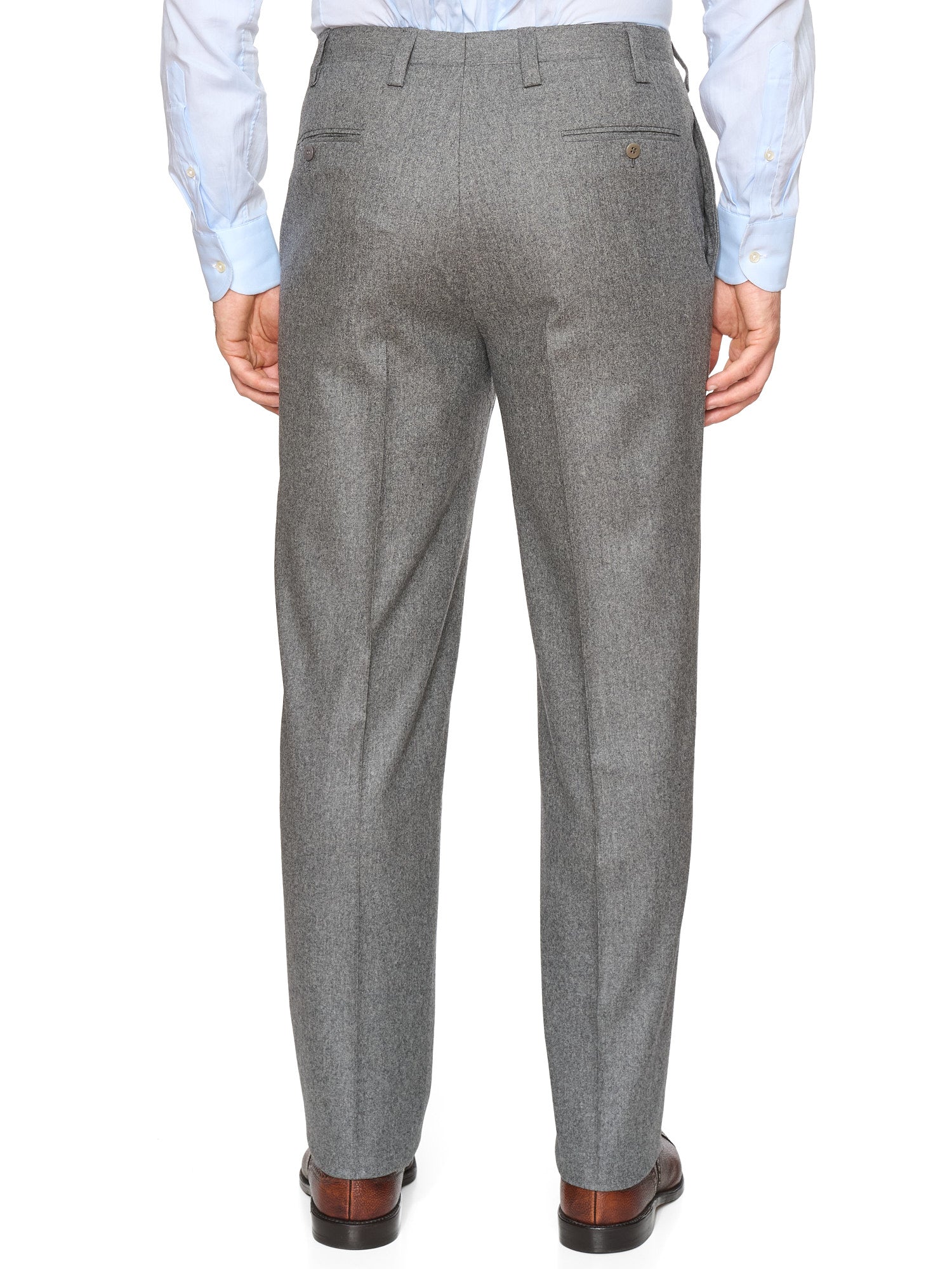 KITON Napoli Handmade Heather Gray Wool Flannel Classic Suit