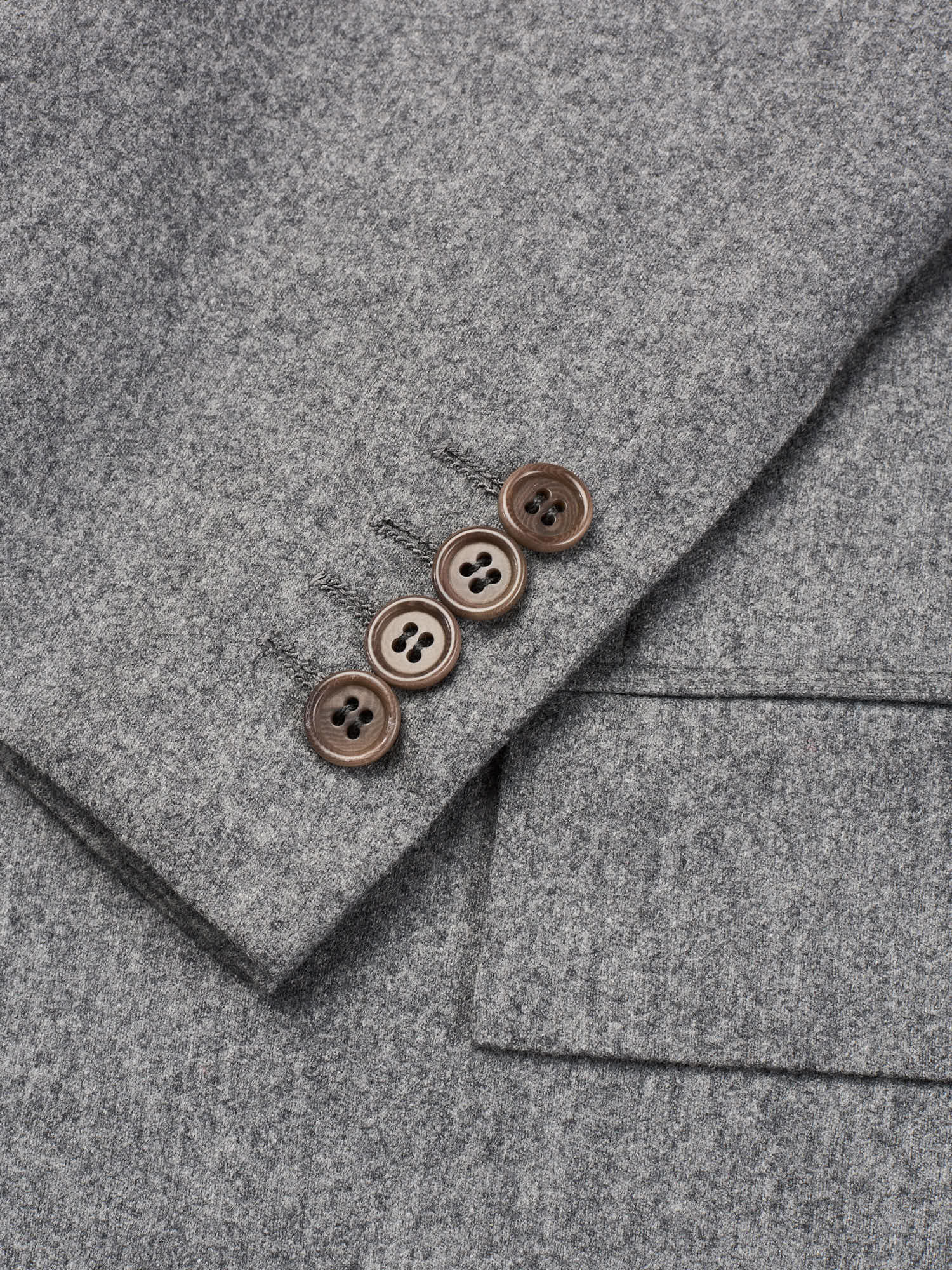 KITON Napoli Handmade Heather Gray Wool Flannel Classic Suit