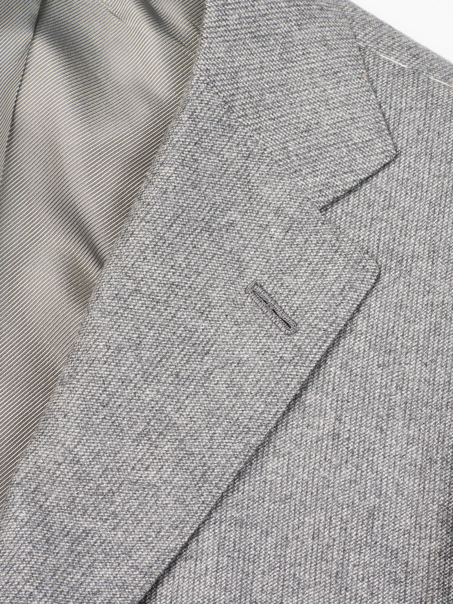 KITON Napoli Handmade Heather Gray Wool-Cashmere Suit